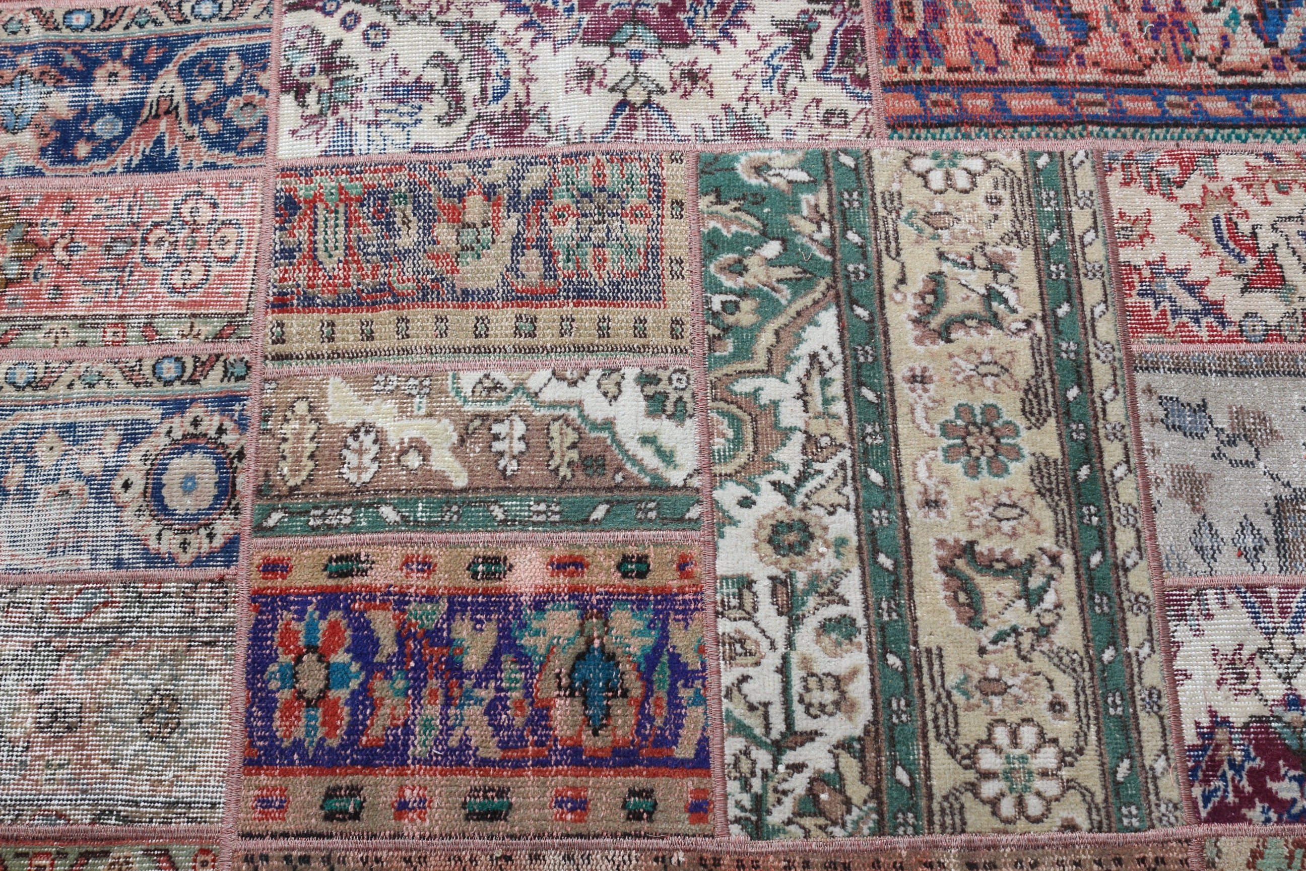 Ev Dekorasyonu Halıları, Vintage Halı, Alan Kilimleri, Mutfak Halısı, Soyut Halı, Yeşil Oryantal Halı, 3,9x6,8 ft Alan Halısı, Antika Halı, Türk Halıları