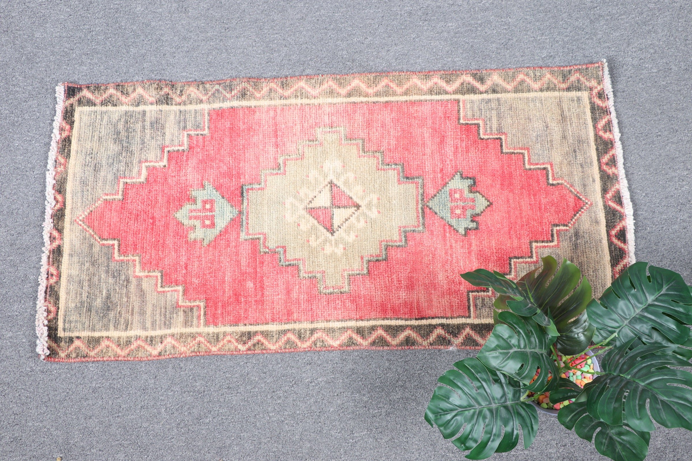 Bedroom Rugs, Wool Rug, Red Oriental Rug, Vintage Rugs, Turkish Rug, Bath Rugs, Rugs for Car Mat, 1.5x3.1 ft Small Rug, Kitchen Rug