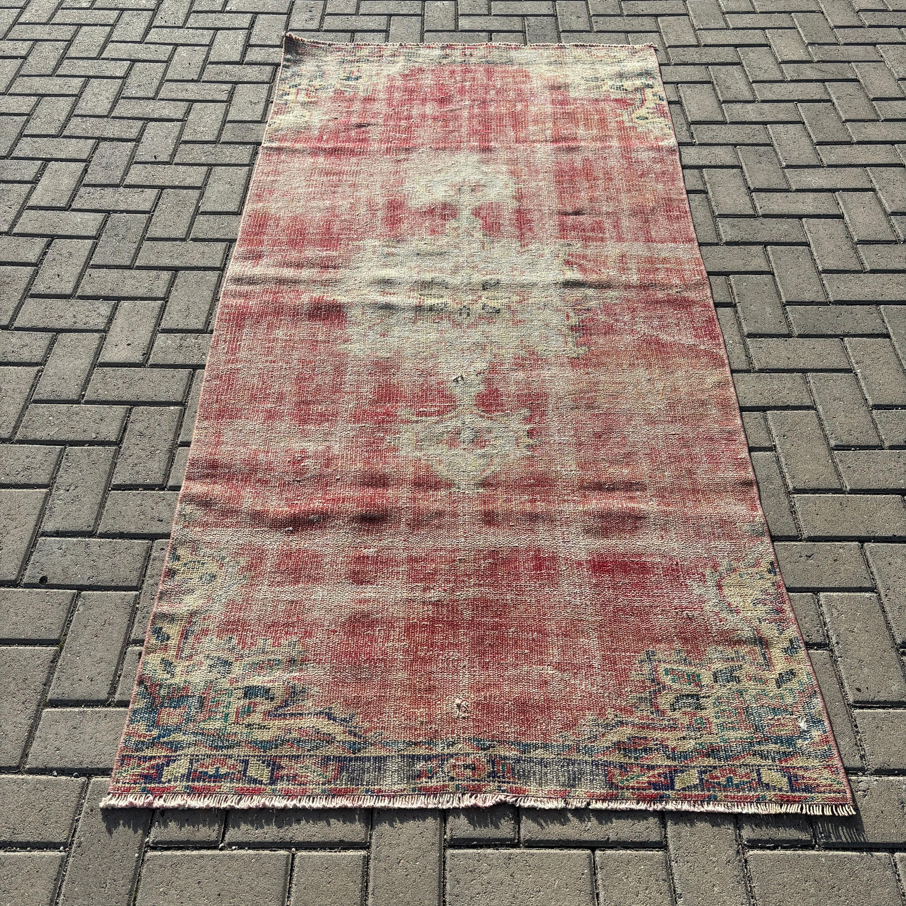 3.5x7.1 ft Alan Halıları, Yemek Odası Halısı, Çocuk Odası Halıları, Bej Yatak Odası Halısı, Ev Dekor Halısı, Türk Halıları, Açıklama Halısı, Vintage Halı