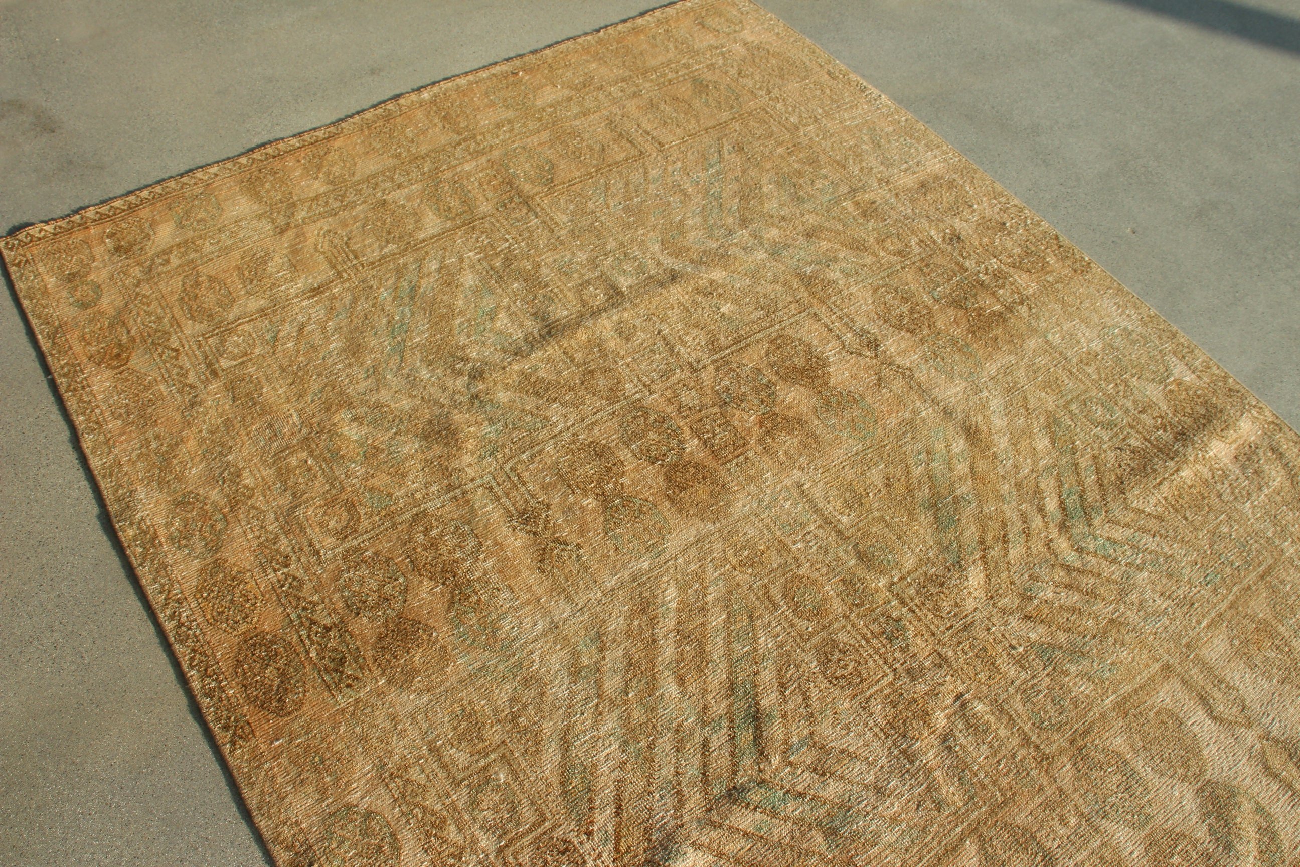 Vintage Rug, Bronze Anatolian Rug, Large Boho Rug, Large Oushak Rug, Floor Rugs, 5.3x9.3 ft Large Rugs, Turkish Rugs, Bedroom Rug