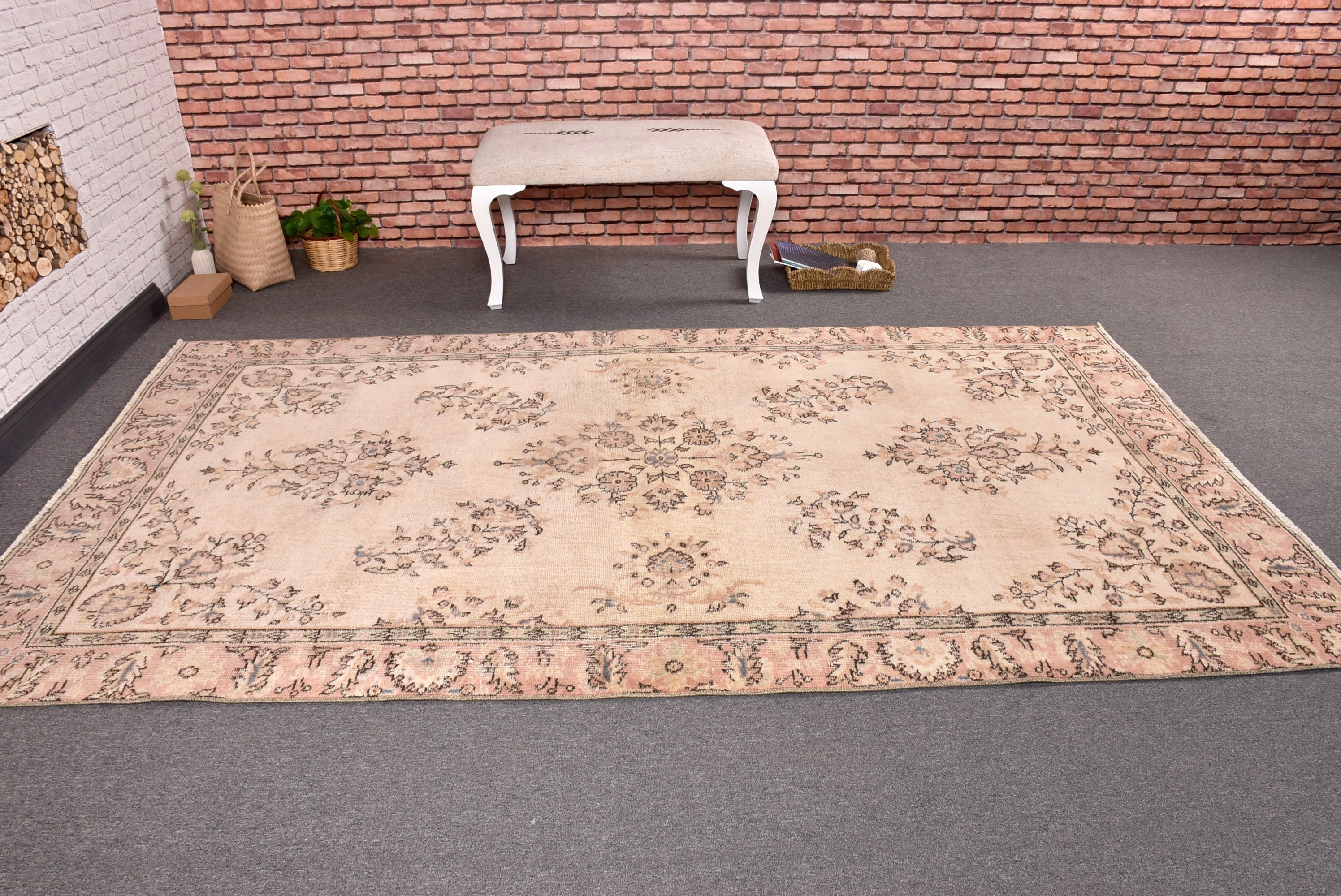 Turkish Rugs, Salon Rug, Moroccan Rugs, Beige Anatolian Rug, Turkey Rug, Dining Room Rugs, 5.1x9 ft Large Rug, Vintage Rug