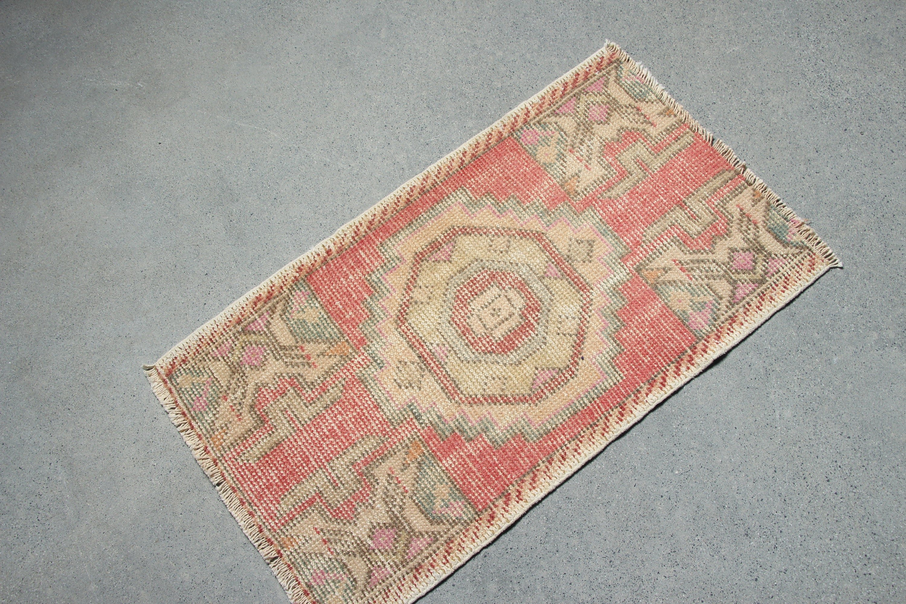 Turkish Rug, Floor Rugs, Red Cool Rug, 1.6x2.7 ft Small Rugs, Rugs for Bathroom, Kitchen Rugs, Vintage Rug, Door Mat Rug, Moroccan Rug