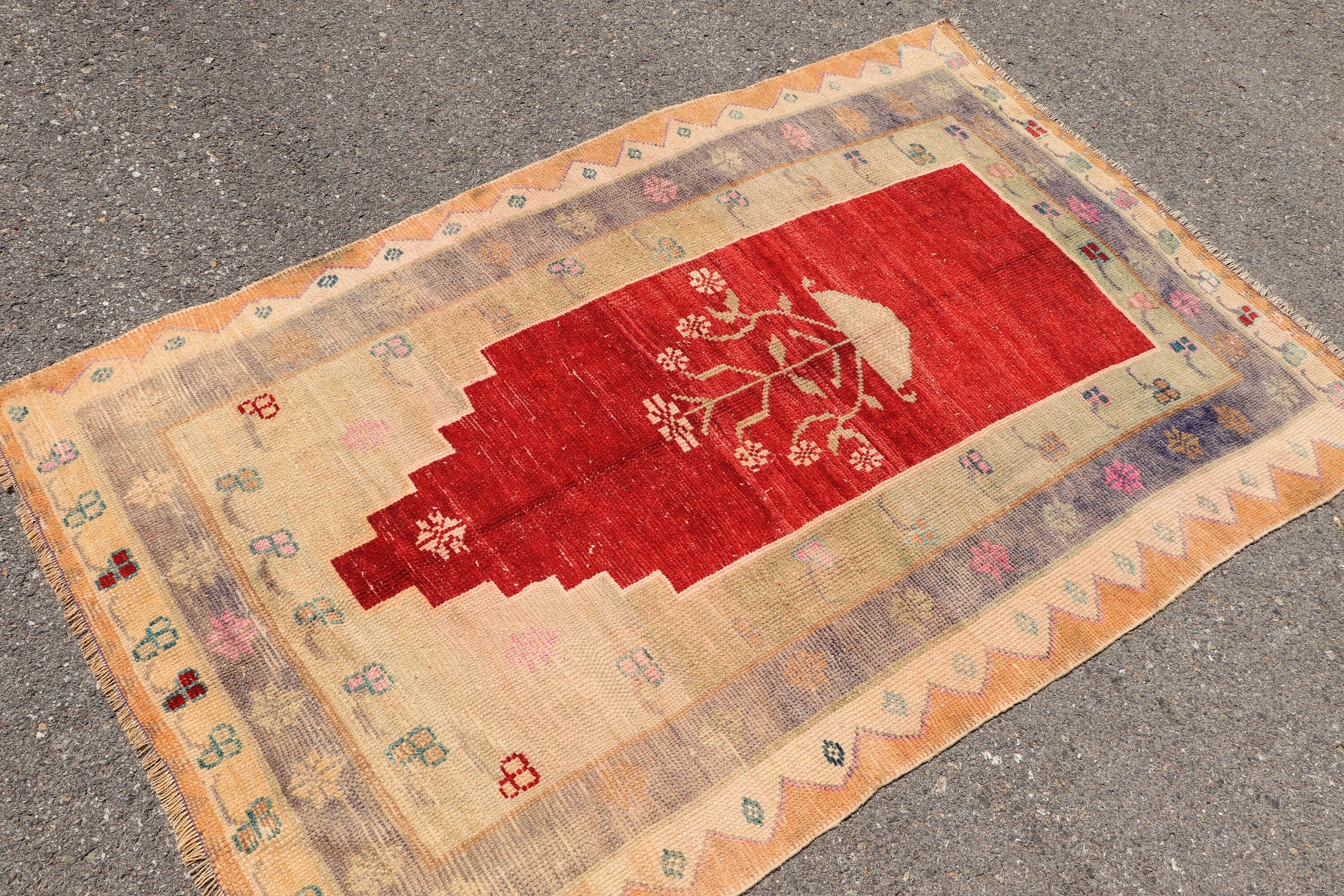 Floor Rug, Rugs for Bedroom, Turkish Rug, Red Bedroom Rug, Vintage Rugs, Cool Rug, Vintage Decor Rug, 4.1x6.5 ft Area Rug