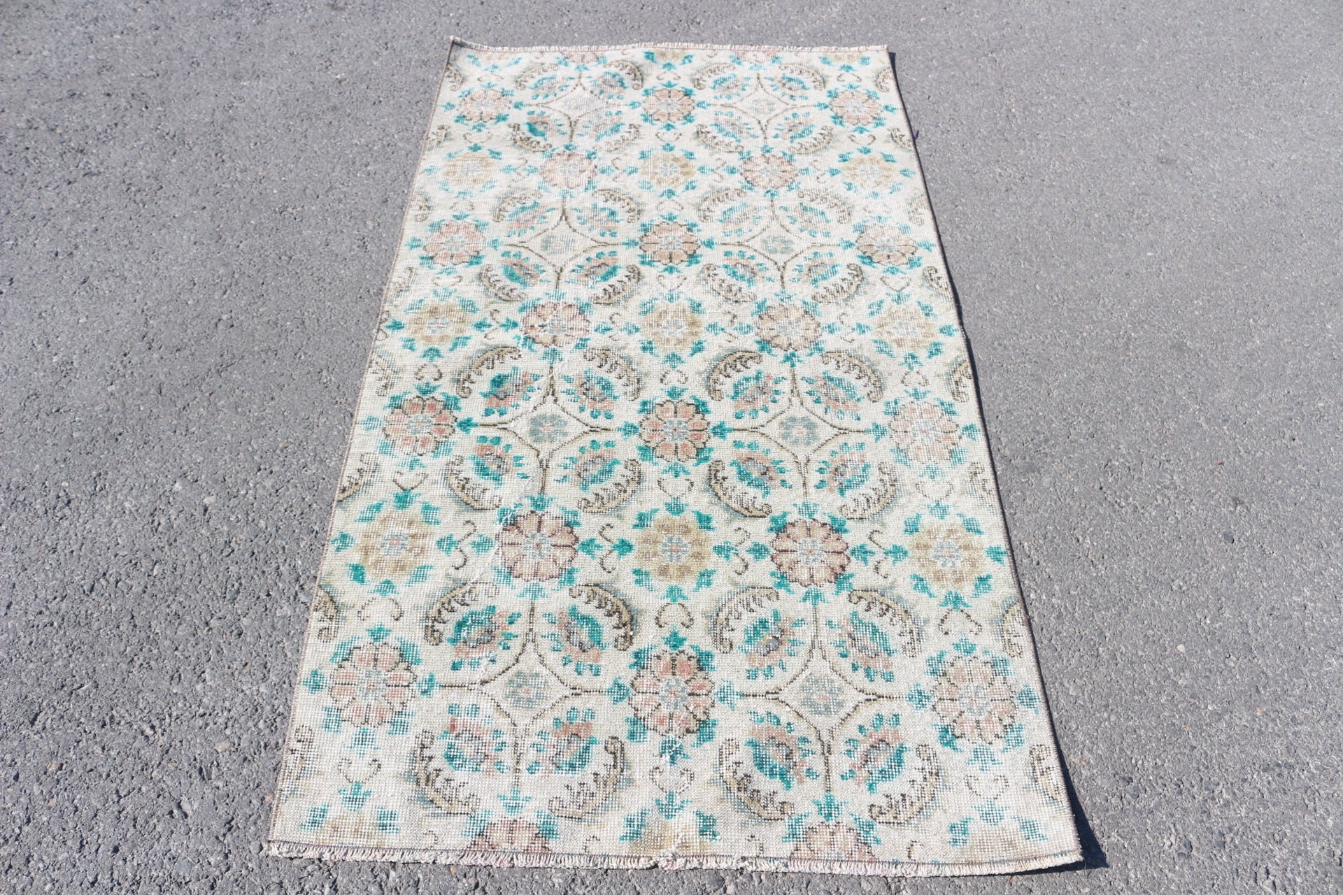 3.2x5.9 ft Accent Rug, Turkish Rug, Vintage Rugs, Rugs for Kitchen, Anatolian Rugs, White Wool Rug, Antique Rug, Nursery Rugs, Kitchen Rug
