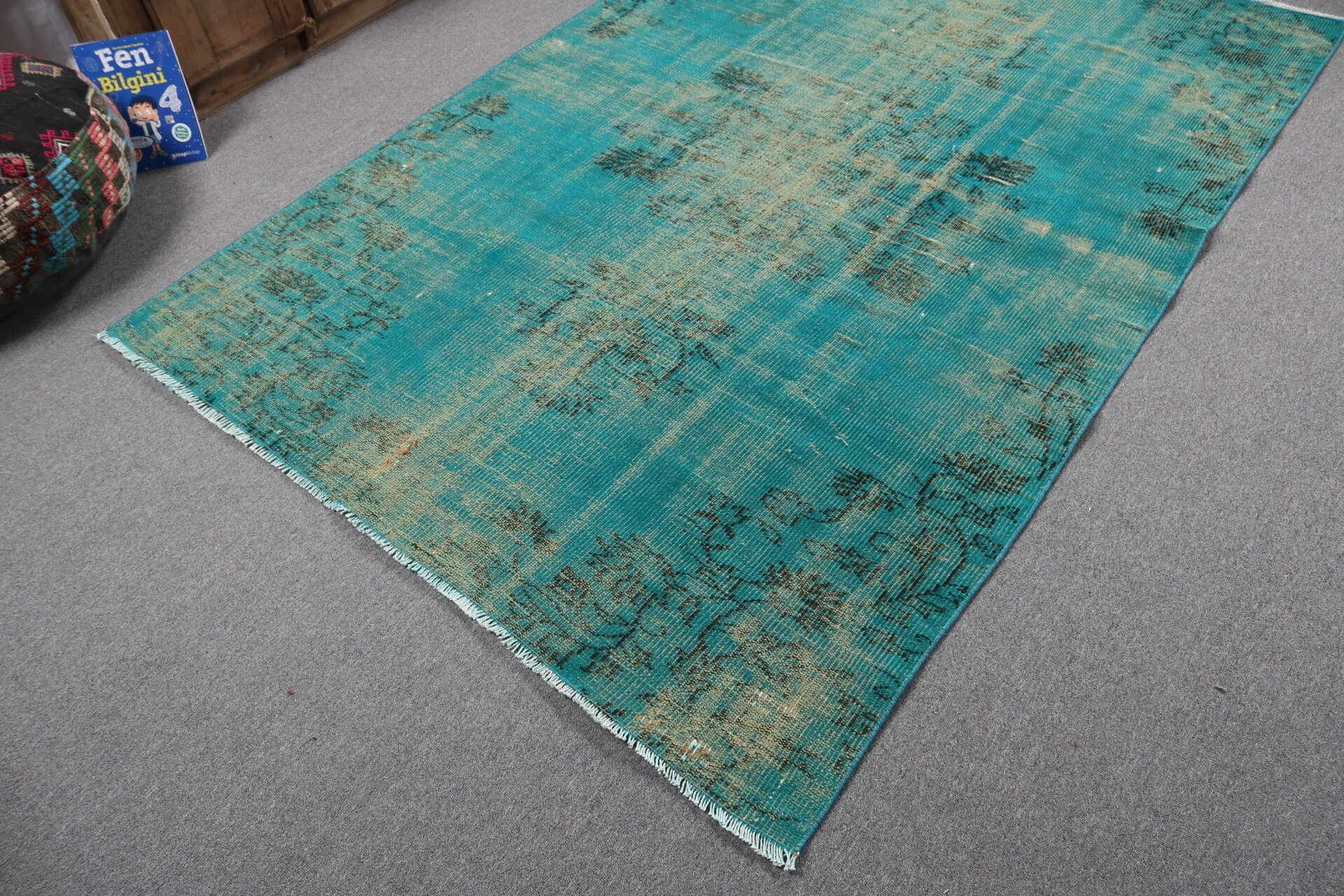 Green Modern Rug, Bedroom Rug, Luxury Rugs, 5.1x7.4 ft Area Rug, Vintage Rugs, Cool Rug, Turkish Rugs, Flatweave Rugs, Rugs for Bedroom