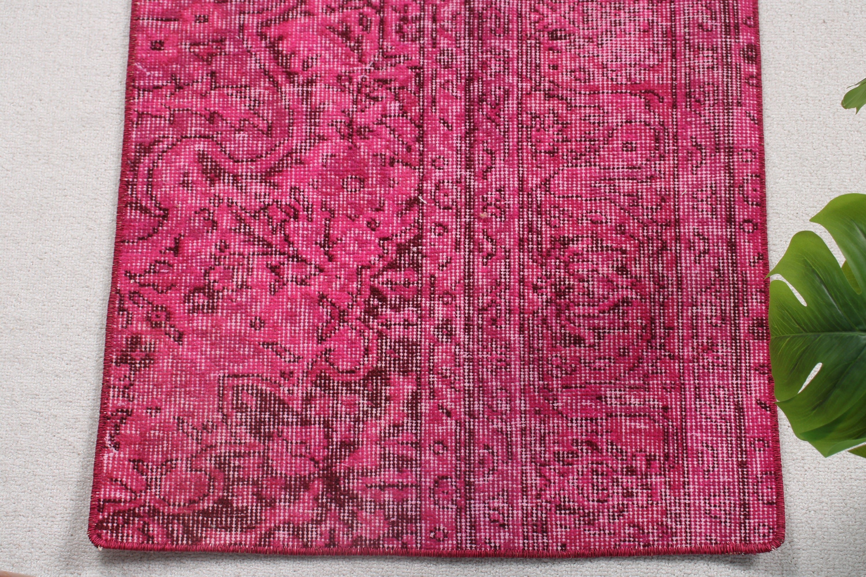 Vintage Rug, Small Vintage Rug, Pink Moroccan Rug, Modern Rugs, Wall Hanging Rugs, Floor Rug, Turkish Rug, 2x4 ft Small Rugs, Luxury Rug