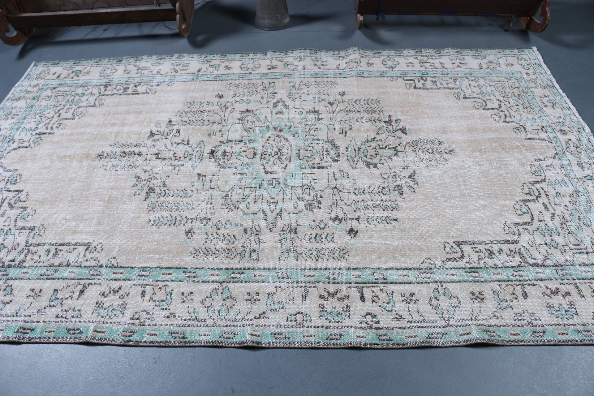 Vintage Halı, Fas Halısı, Yer Halıları, Yatak Odası Halıları, Salon Halısı, Bej Yün Halılar, Yemek Odası Halısı, Türk Halısı, 5.3x8.7 ft Büyük Halılar