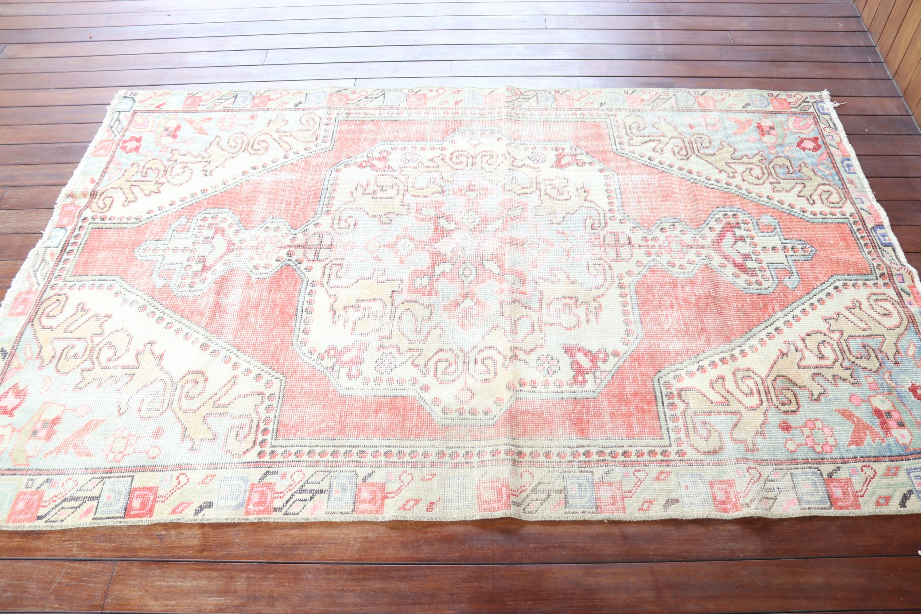 Rugs for Bedroom, Dining Room Rugs, Oushak Rug, Red Oriental Rugs, 4.6x6.9 ft Area Rug, Vintage Rugs, Turkish Rug, Exotic Rug, Floor Rug