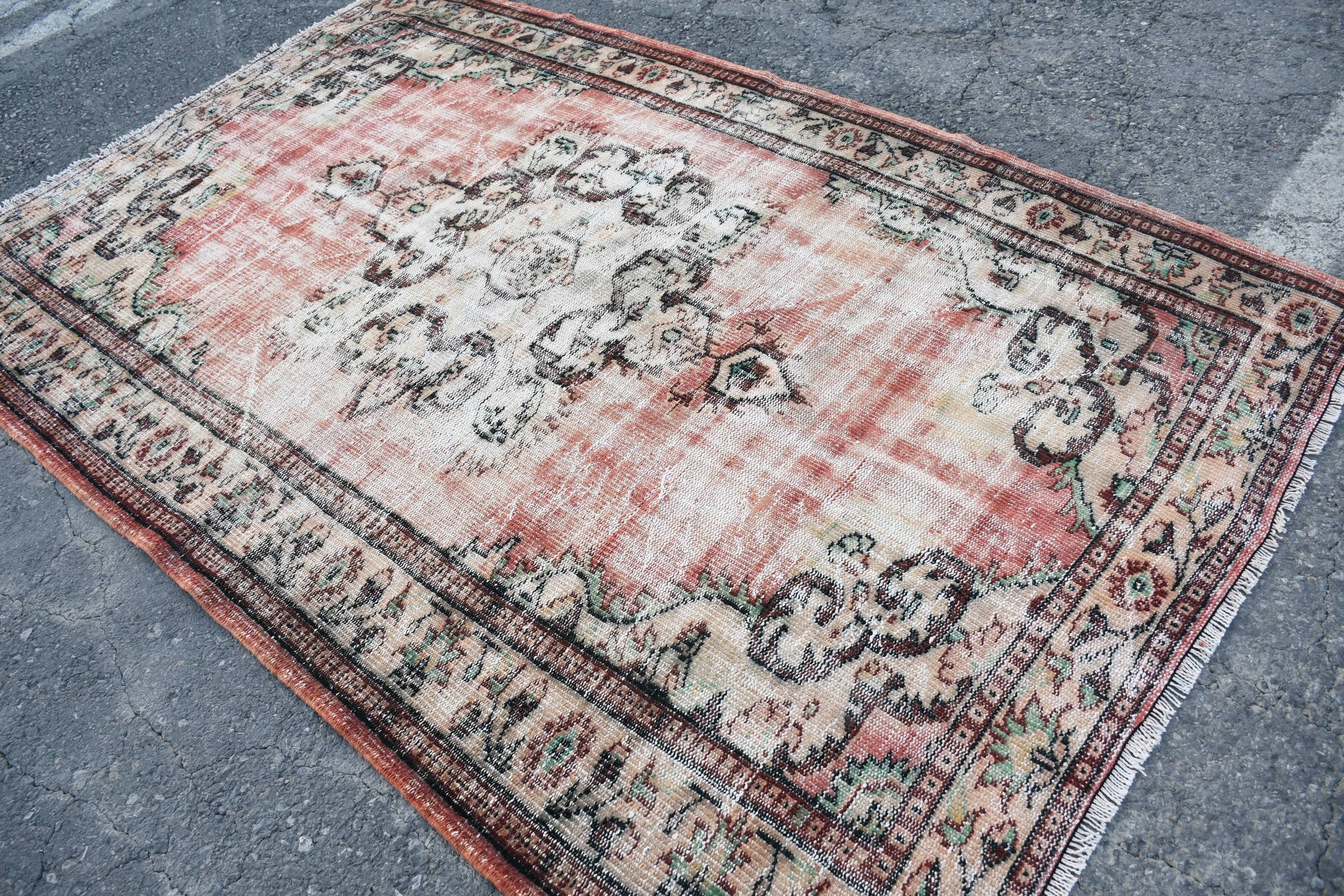 Living Room Rug, Home Decor Rug, Dining Room Rug, Vintage Rug, Moroccan Rugs, Orange  5.4x8.2 ft Large Rug, Turkish Rug