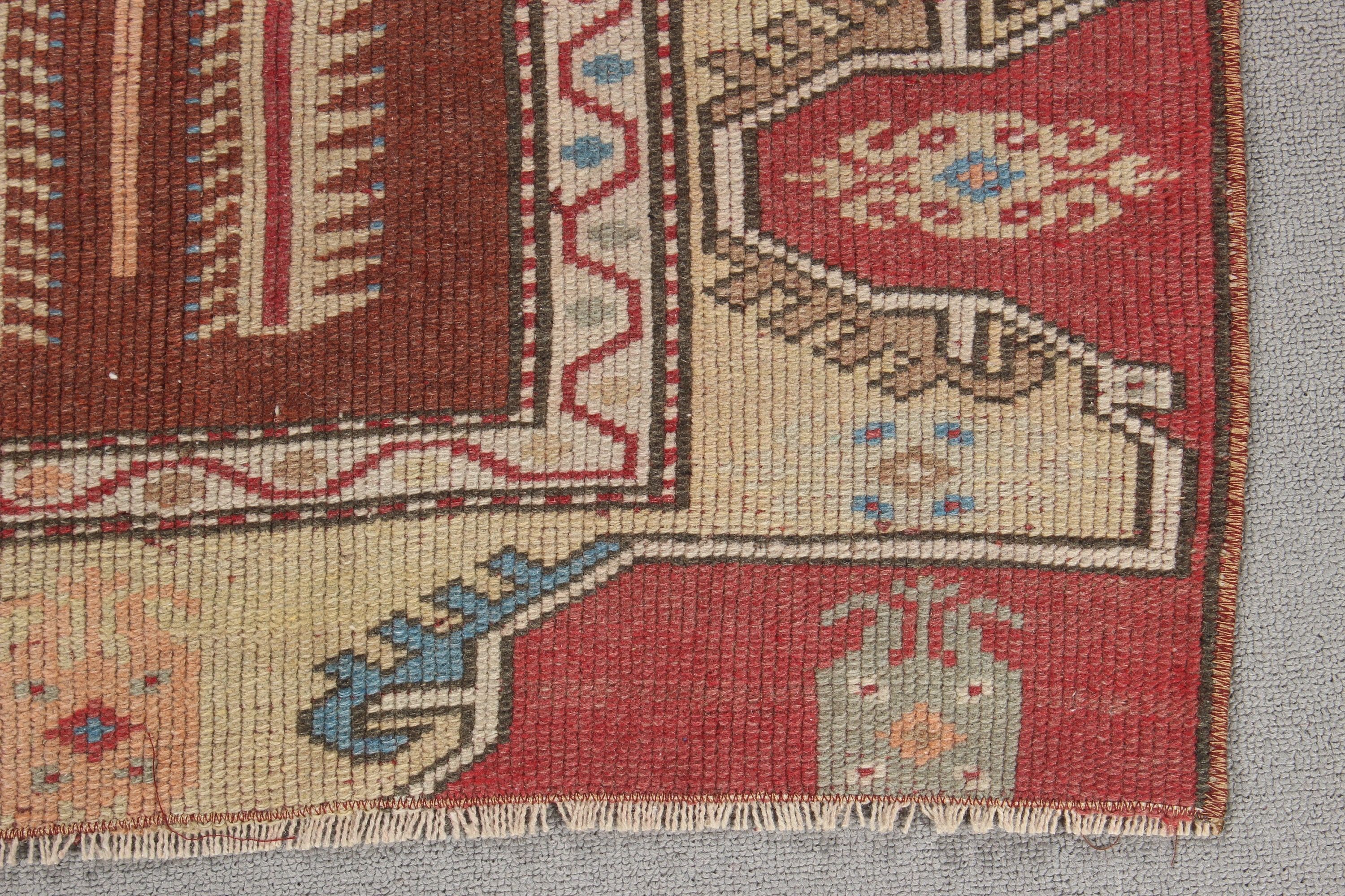 Vintage Halılar, Mutfak Halıları, Tribal Halı, Kırmızı Yatak Odası Halıları, Lüks Halı, Banyo Halıları, Türk Halıları, 2.6x4.1 ft Küçük Halı, Geometrik Halı