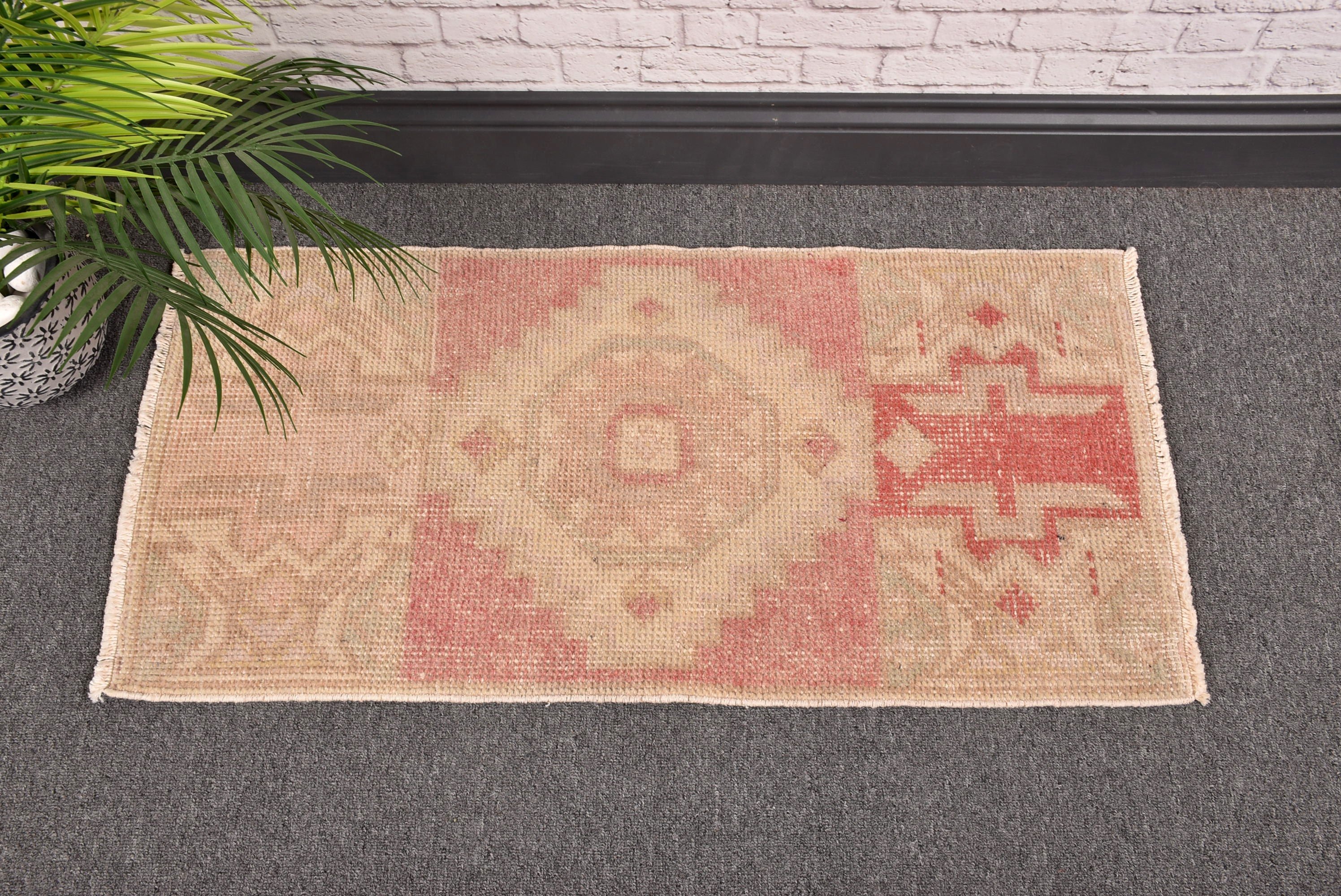 Bath Rugs, Bedroom Rugs, 1.4x2.9 ft Small Rugs, Vintage Rugs, Turkish Rug, Rugs for Small Boho, Beige Modern Rugs, Floor Rug, Modern Rug