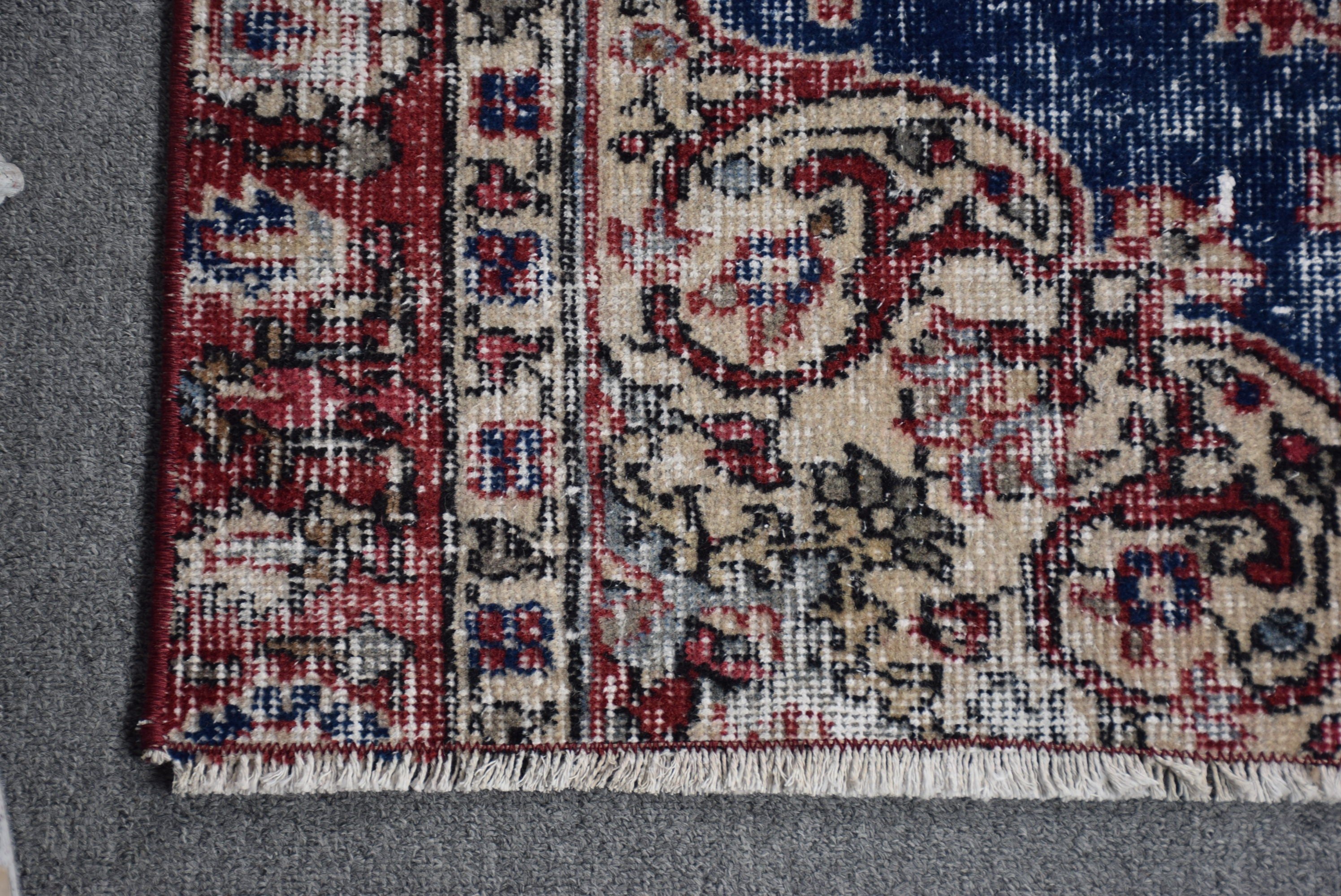 Moroccan Rug, Vintage Rug, Door Mat Rugs, Nursery Rug, Turkish Rug, 1.9x4.7 ft Small Rug, Rugs for Entry, Blue Bedroom Rug
