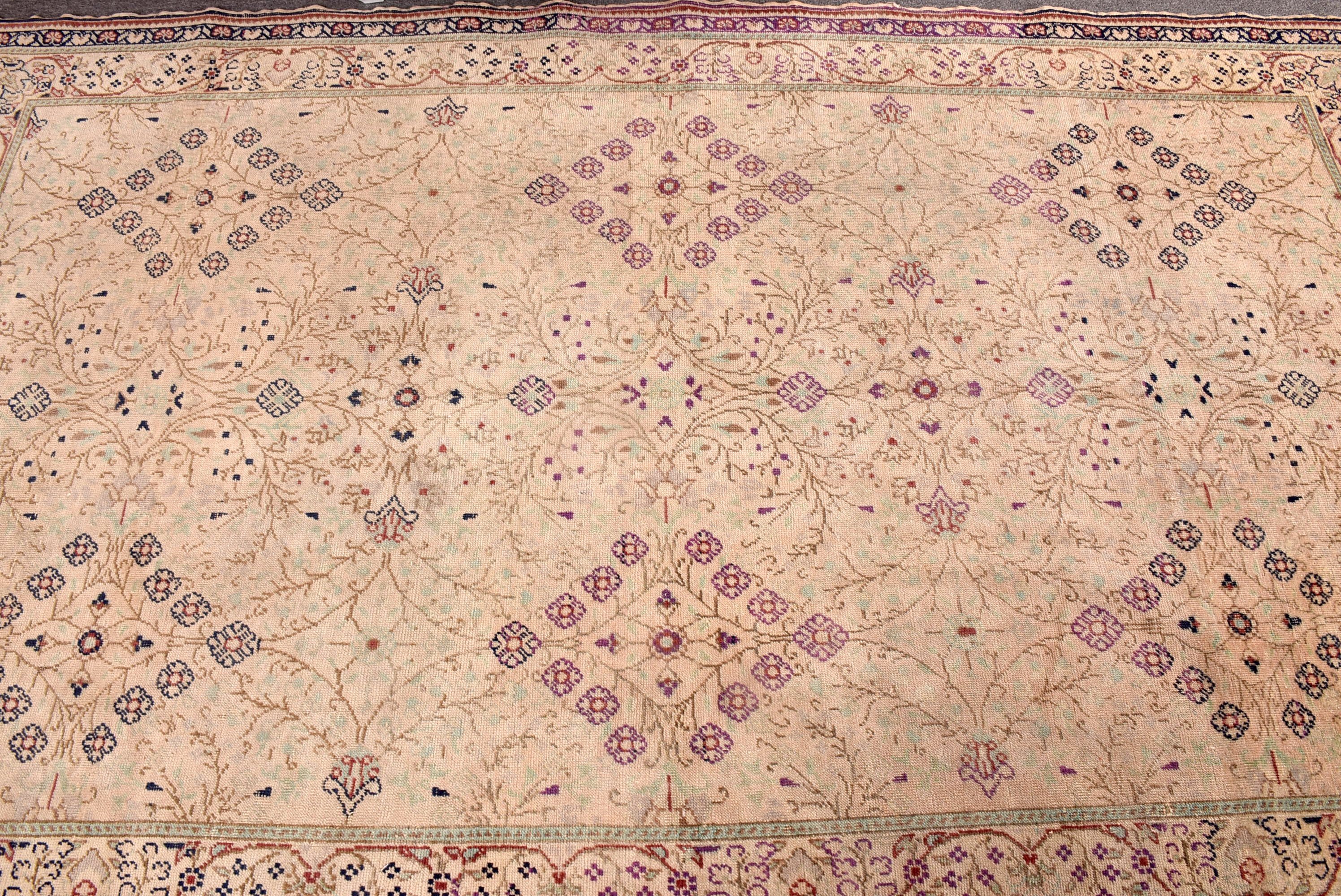 İç Mekan Halısı, Türk Halısı, Boho Halıları, Açıklama Halısı, Vintage Halılar, Bej El Dokuma Halısı, 4,4x7,3 ft Alan Halıları, Çocuk Halısı