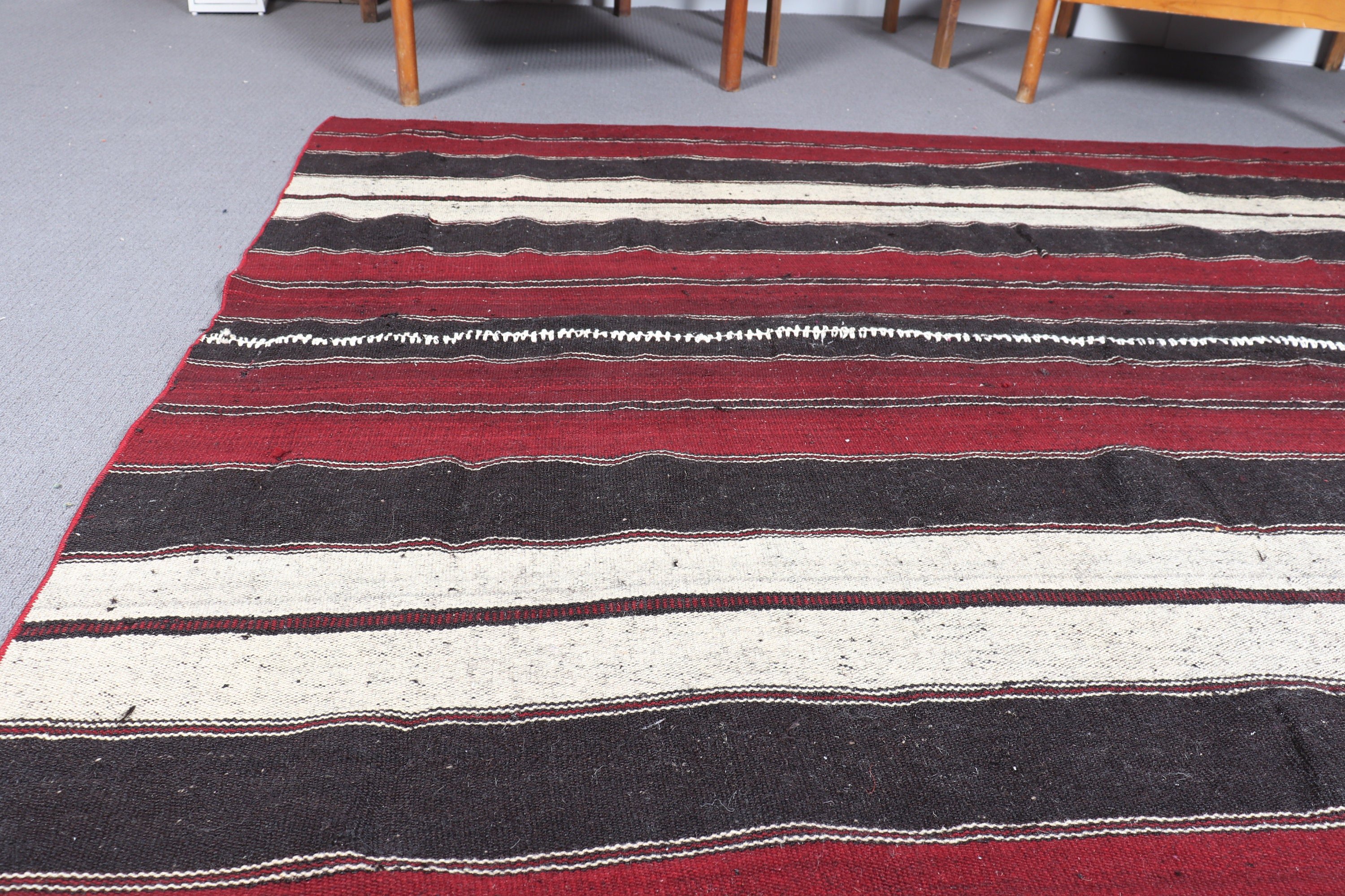 Yatak Odası Halısı, Kilim, Vintage Halılar, Kırmızı 5.2x6.5 ft Alan Halıları, Ev Dekorasyonu Halısı, Türk Halısı, Yün Halısı, Çocuk Halısı, Eklektik Halı