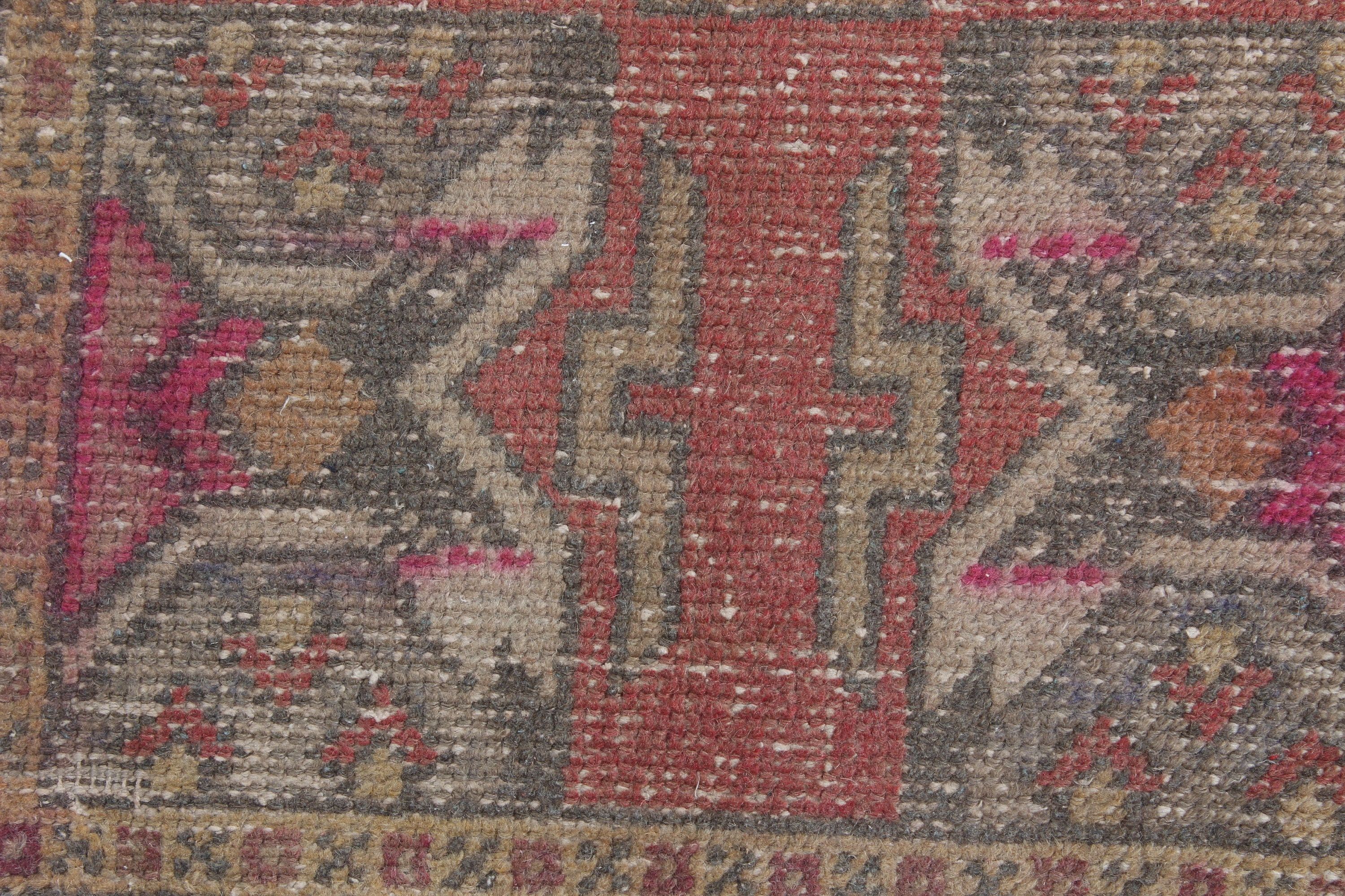 Vintage Rug, Red Cool Rug, Moroccan Rugs, Bedroom Rug, Kitchen Rugs, Anatolian Rug, Rugs for Entry, Turkish Rug, 1.7x3.2 ft Small Rug