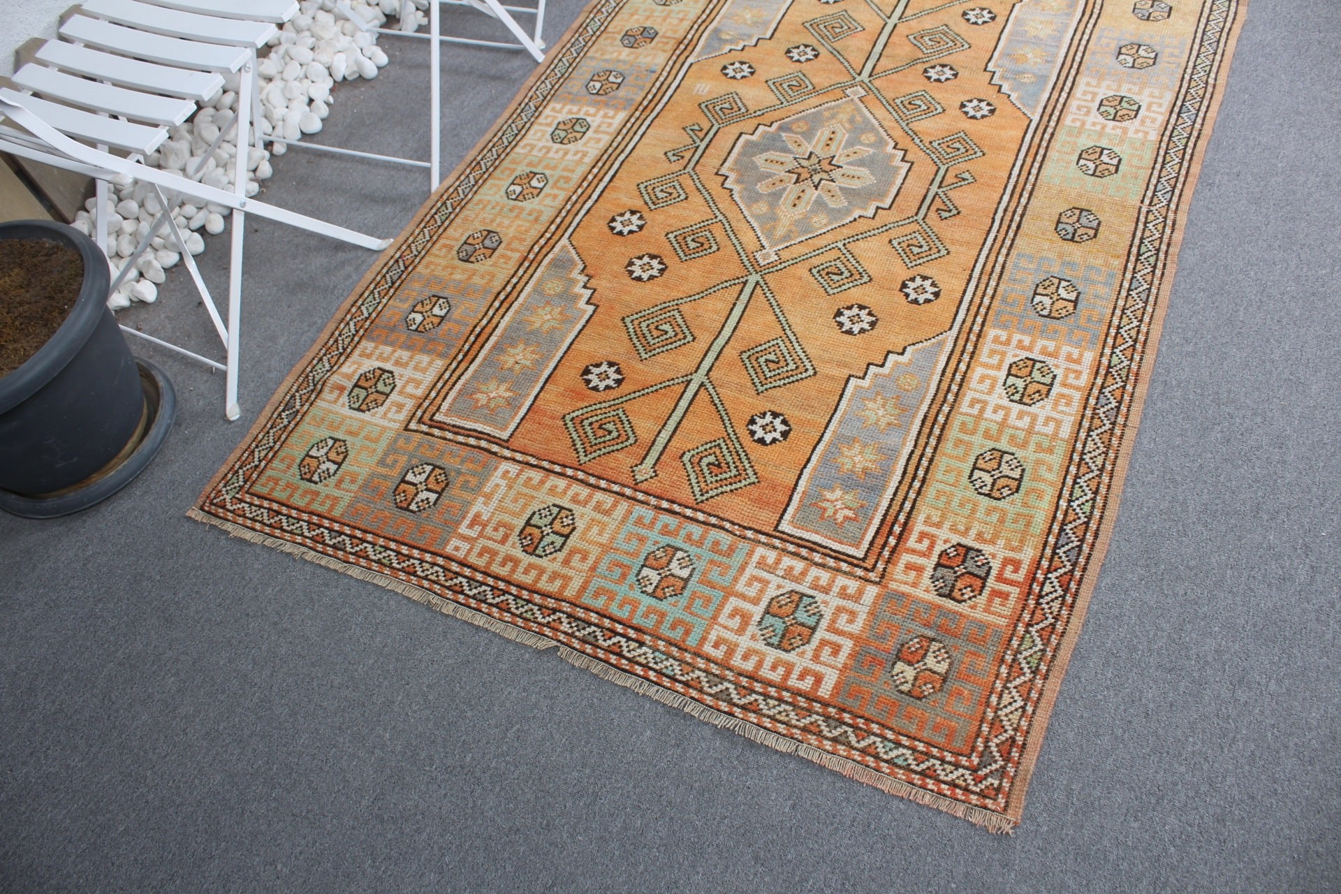 Oriental Rug, Floor Rug, Vintage Rug, 4.1x6.3 ft Area Rug, Turkish Rugs, Orange Kitchen Rug, Rugs for Bedroom, Moroccan Rug, Nursery Rug