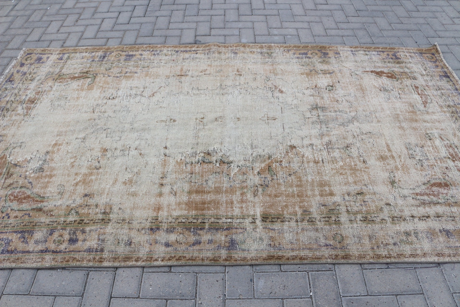 5.3x9.2 ft Large Rug, Kitchen Rug, Bedroom Rug, Vintage Rugs, Dining Room Rug, Oriental Rug, Rugs for Salon, Turkish Rug, Beige Oushak Rug