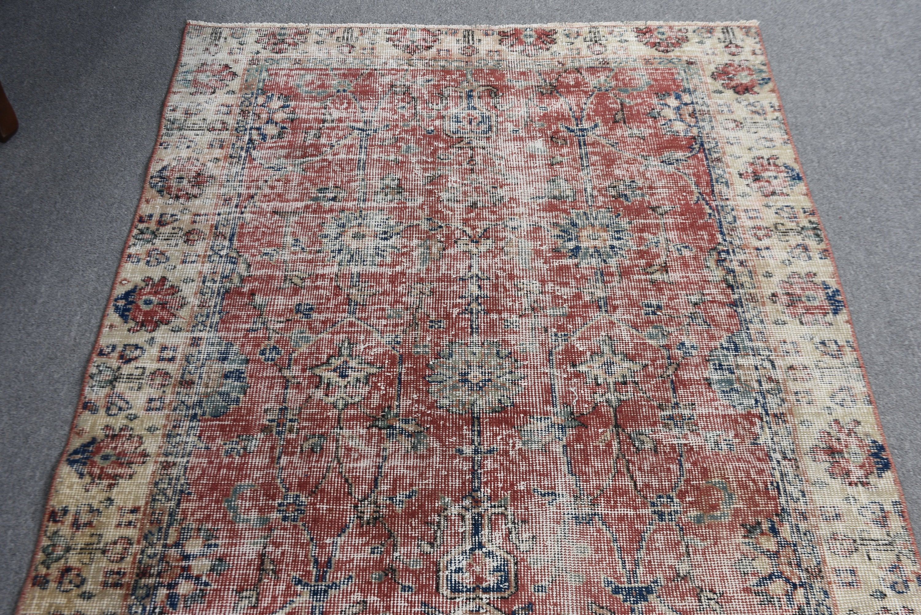 Neutral Rugs, Red Oriental Rugs, Nursery Rug, Vintage Rugs, Bedroom Rug, Turkish Rug, 3.4x6.3 ft Accent Rugs, Ethnic Rug, Kitchen Rug