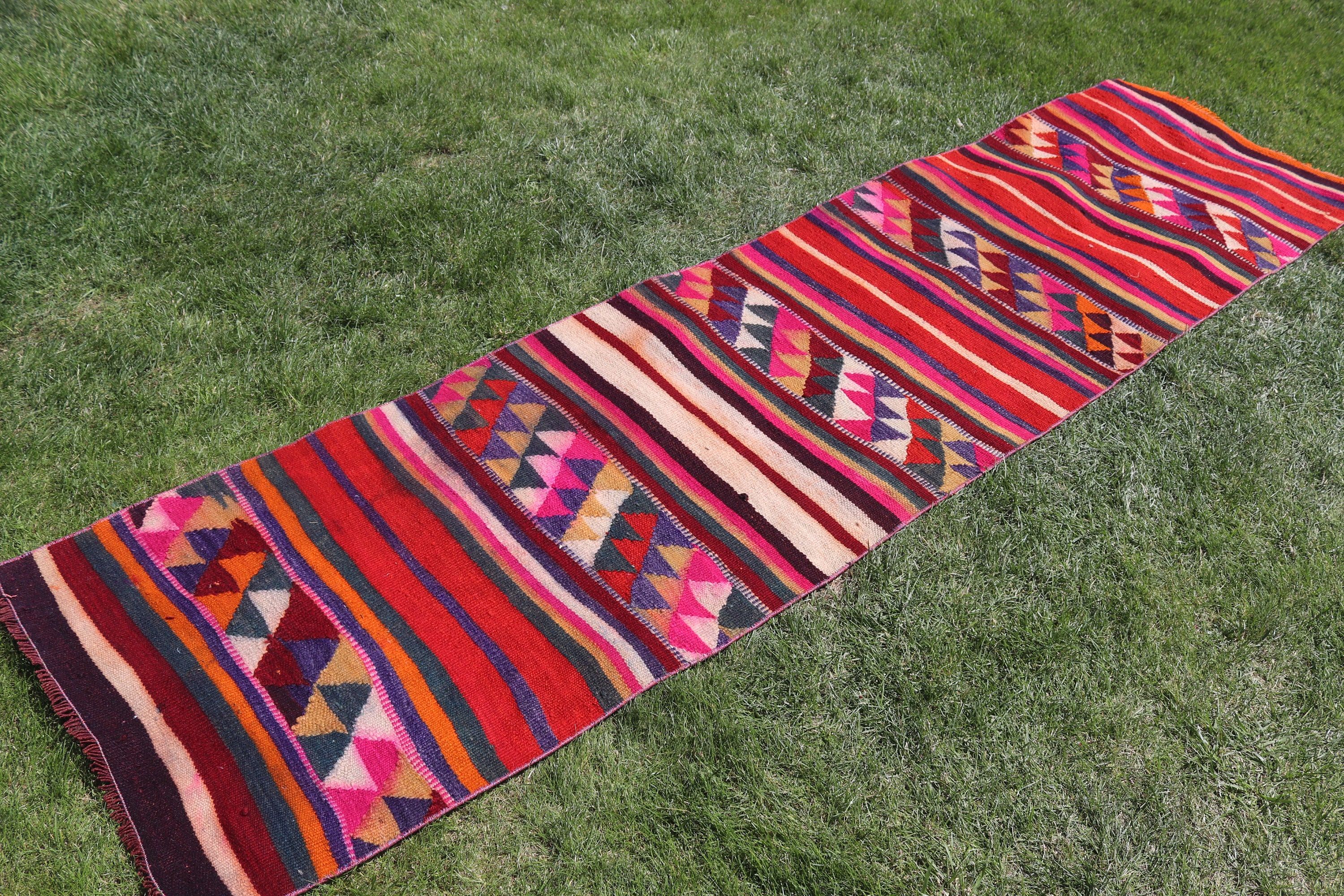 Aztek Halısı, 2.4x9.4 ft Runner Halısı, Türk Halıları, Fas Halısı, Koridor Halısı, Kilim, Merdiven Halısı, Vintage Halı, Yer Halıları, Gökkuşağı Antika Halılar