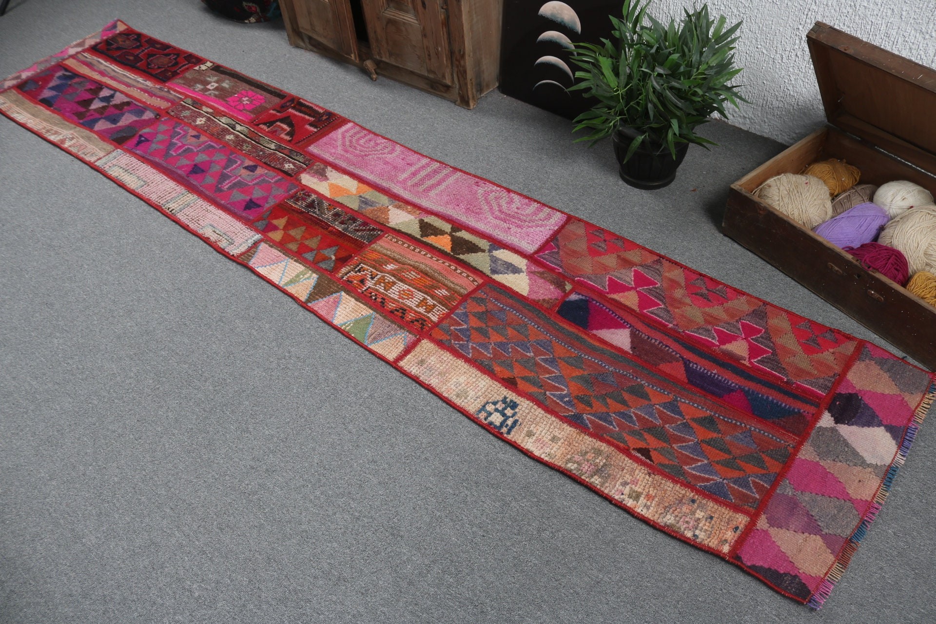 2x10.3 ft Runner Halı, Pembe Mutfak Halısı, Koridor Halıları, Antika Halılar, Yün Runner Halı Halıları, Vintage Halılar, Türk Halıları, Nötr Halılar