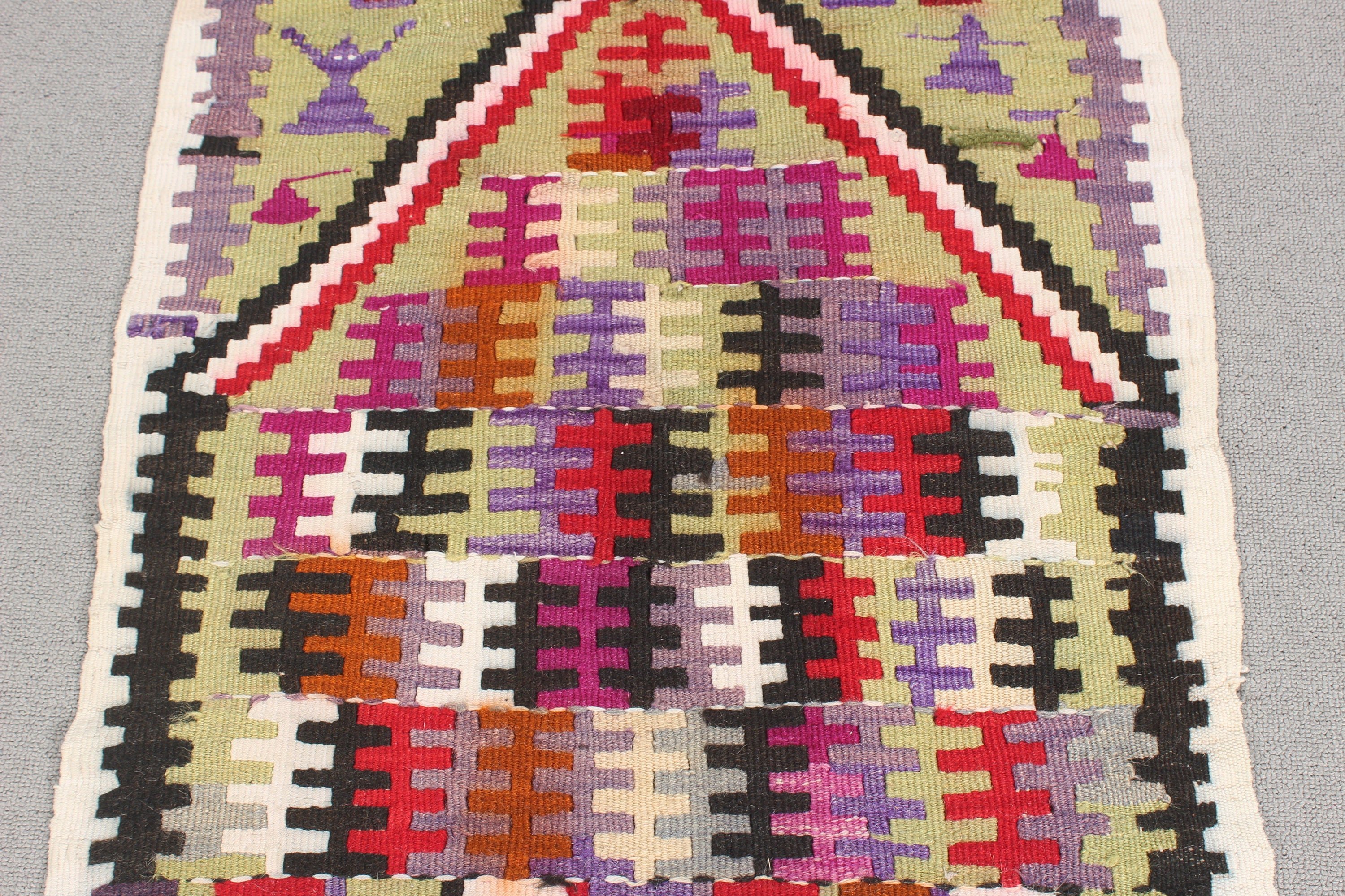 Floor Rugs, 1.9x2.9 ft Small Rugs, Kilim, Oriental Rug, Rainbow Geometric Rug, Vintage Rugs, Bedroom Rug, Turkish Rug, Small Area Rug