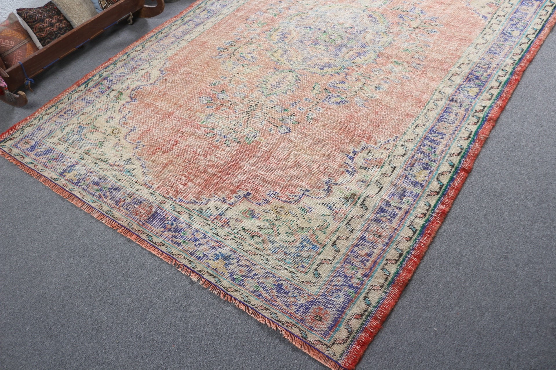 Turkish Rugs, Living Room Rug, Custom Rug, Antique Rugs, 6.2x9 ft Large Rugs, Red Oriental Rug, Bedroom Rug, Home Decor Rug, Vintage Rug