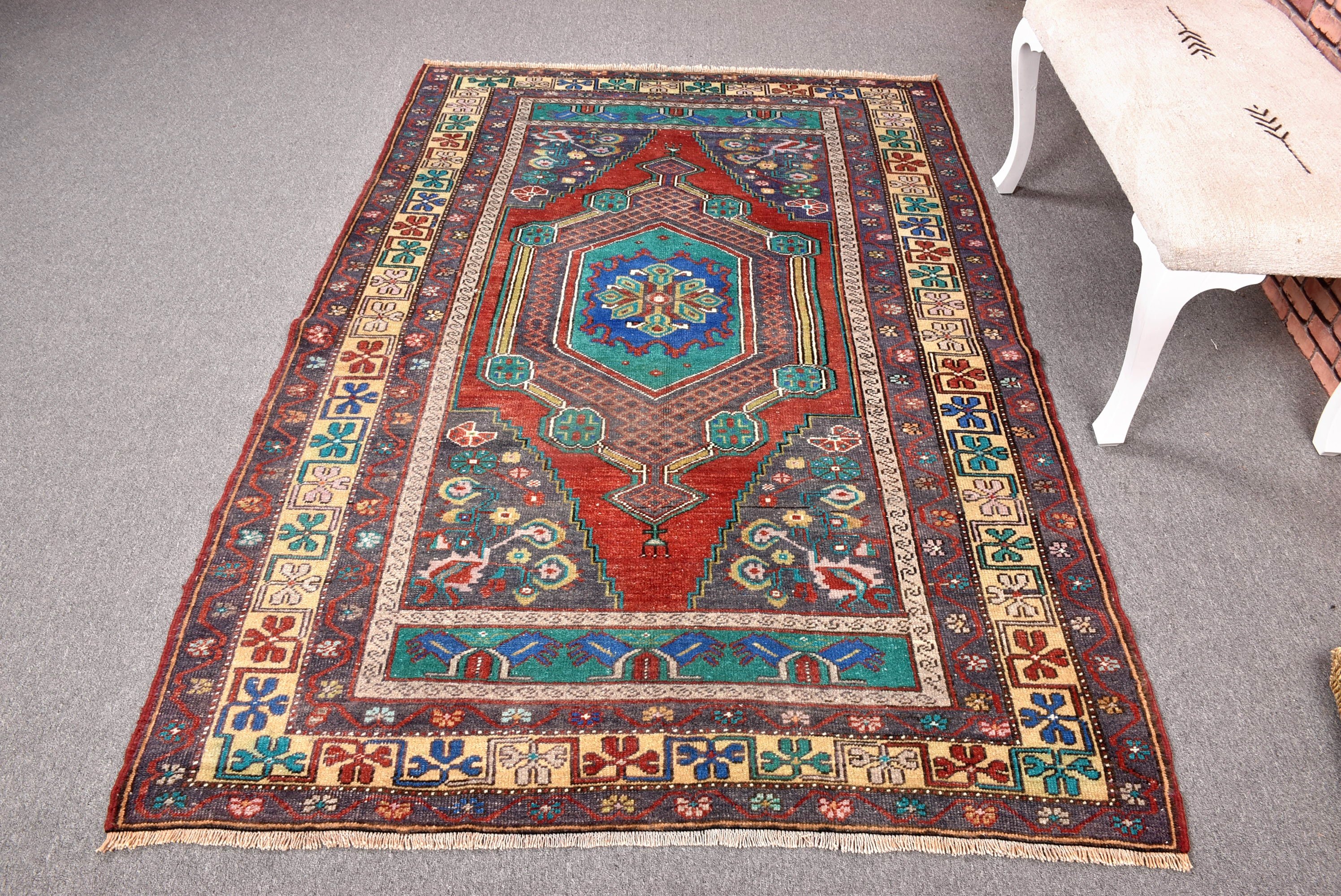 4.6x6.8 ft Alan Halısı, Vintage Halılar, Yemek Odası Halıları, Lüks Halı, Zemin Halıları, Türk Halısı, Çocuk Halısı, Mor Soğuk Halı, Ev Dekorasyonu Halısı