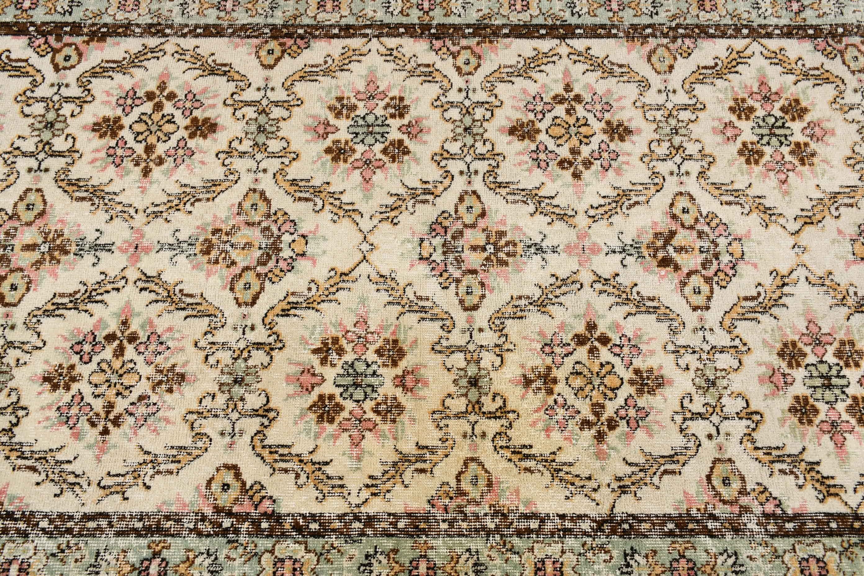 Floor Rug, Moroccan Rugs, 4x6.4 ft Area Rugs, Dining Room Rug, Distressed Rug, Beige Wool Rugs, Home Decor Rugs, Vintage Rugs, Turkish Rug