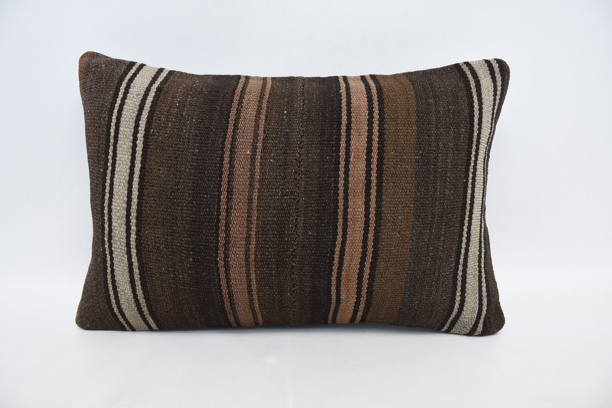 Farmhouse Pillow Sham, Decorative Pillow Case, Kilim Pillow Cover, Boho Pillow, 16"x24" Brown Pillow Cover, Home Decor Pillow