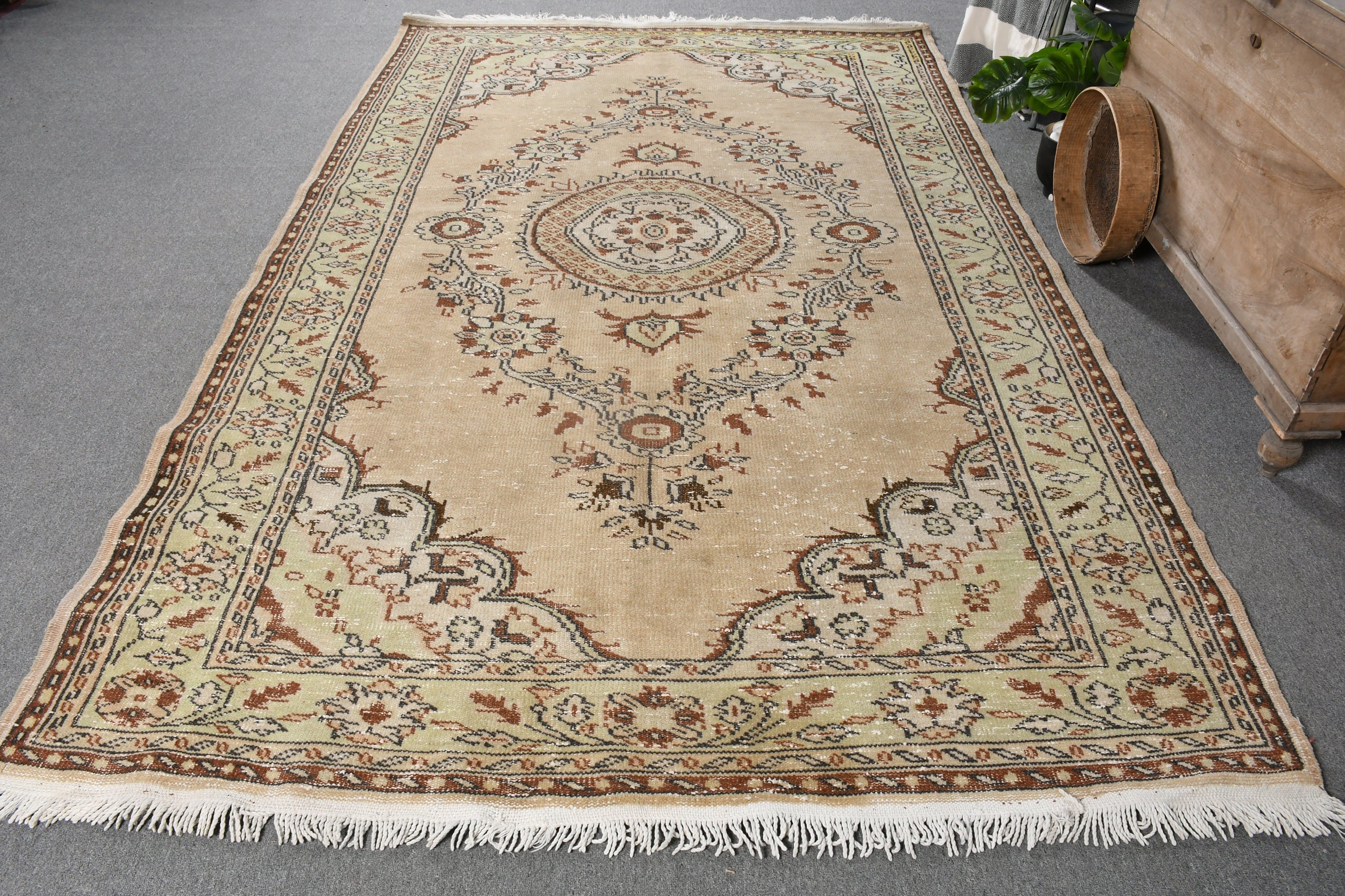 6.1x9.8 ft Large Rugs, Vintage Rugs, Abstract Rug, Kitchen Rug, Living Room Rugs, Beige Cool Rugs, Bedroom Rugs, Oriental Rug, Turkish Rugs