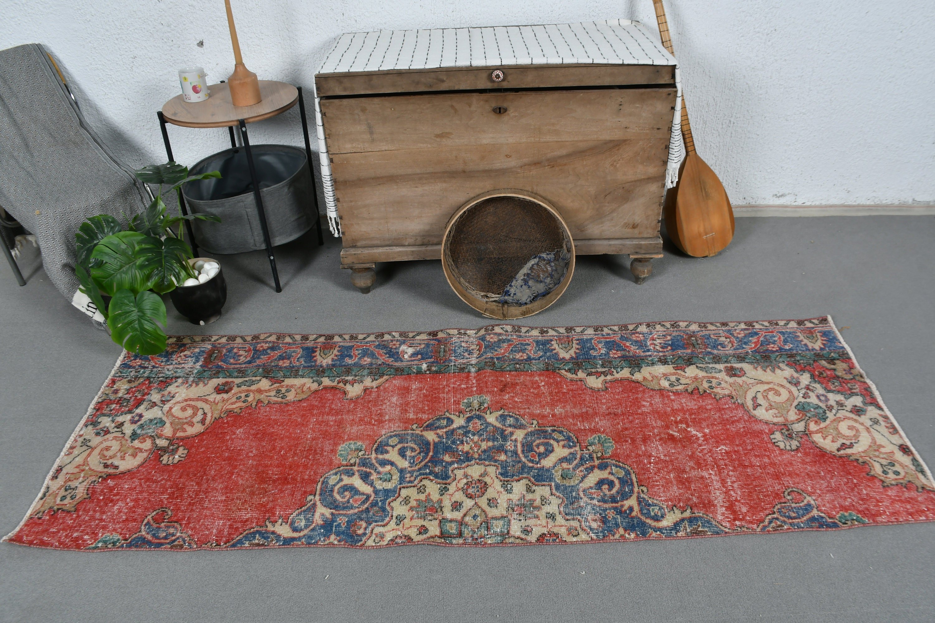 Old Rug, Red Home Decor Rug, Kitchen Rug, Rugs for Hallway, Vintage Rug, Hallway Rug, Anatolian Rugs, 2.6x7.2 ft Runner Rug, Turkish Rug