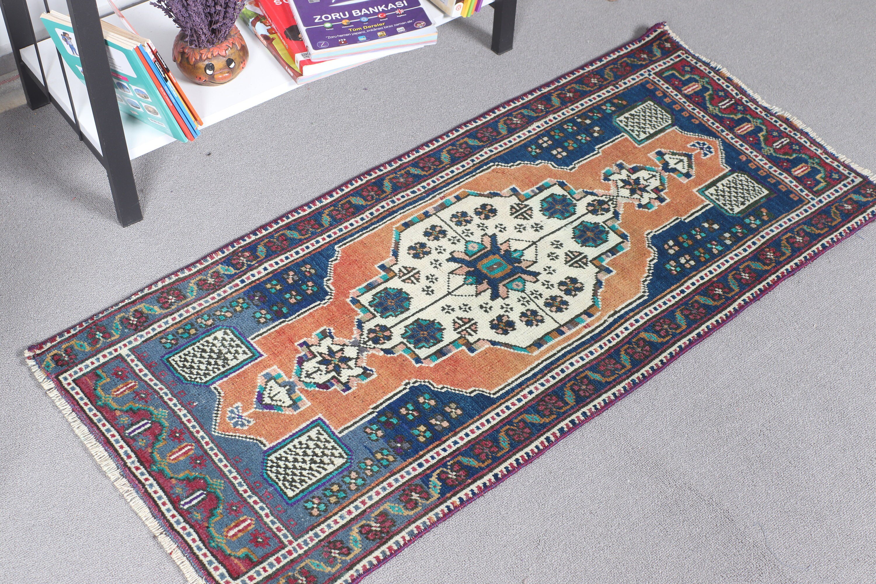 Yün Halı, Araba Paspas Halıları, Kahverengi Fas Halısı, Vintage Halı, Mutfak Halıları, Mutfak Halısı, 1.7x3.7 ft Küçük Halı, Yatak Odası Halıları, Türk Halısı