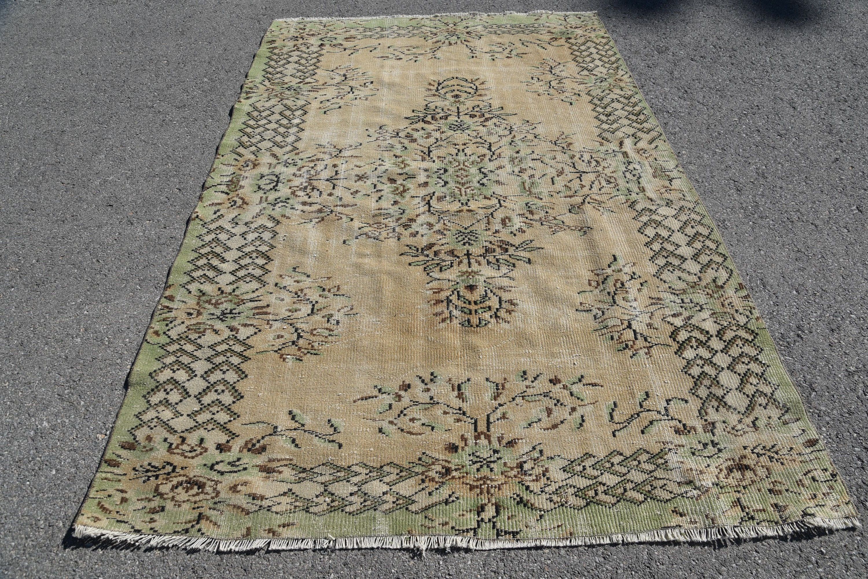 Oriental Rugs, Oushak Rugs, Rugs for Salon, Salon Rug, Dining Room Rug, 5.4x8.1 ft Large Rug, Turkish Rug, Bright Rugs, Vintage Rug