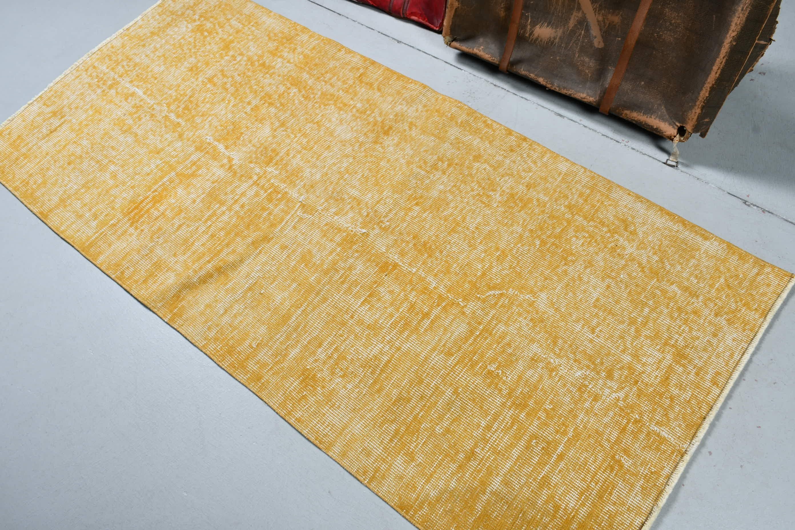 Oushak Rugs, Yellow Antique Rugs, Nursery Rug, Entry Rug, Turkish Rugs, Moroccan Rug, 3.1x6.3 ft Accent Rugs, Aztec Rug, Vintage Rug
