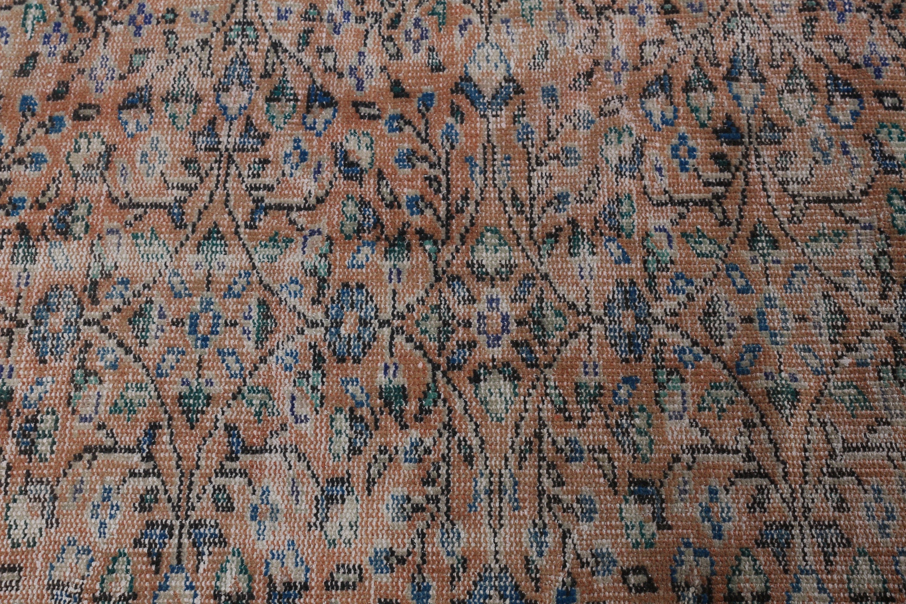 Vintage Halı, Turuncu Ev Dekor Halıları, Giriş Halısı, Mutfak Halısı, Çocuk Odası Halıları, Yatak Odası Halısı, Türk Halısı, Yer Halısı, 4,3x4,3 ft Accent Halı