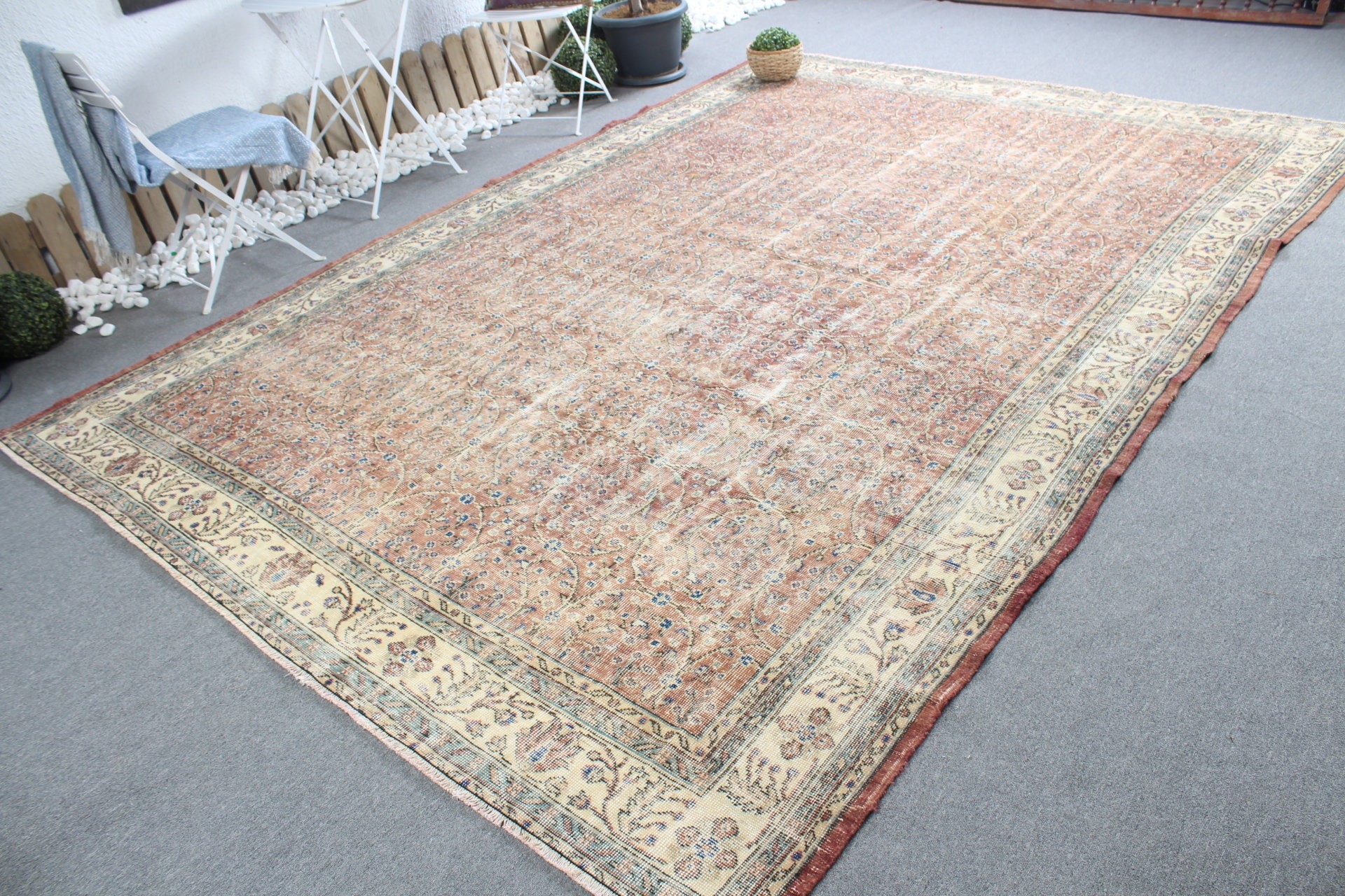 8.4x11.7 ft Oversize Rug, Salon Rug, Brown Oushak Rug, Home Decor Rug, Bright Rugs, Oushak Rugs, Turkish Rugs, Dining Room Rug, Vintage Rug