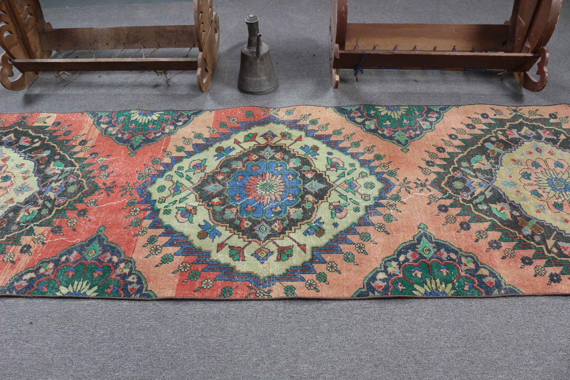 Merdiven Halısı, Kırmızı Oushak Halıları, 3.3x12.7 ft Koşucu Halıları, Türk Halısı, Havalı Halı, Koridor Halısı, Vintage Halılar, Fas Halıları, Koridor Halıları