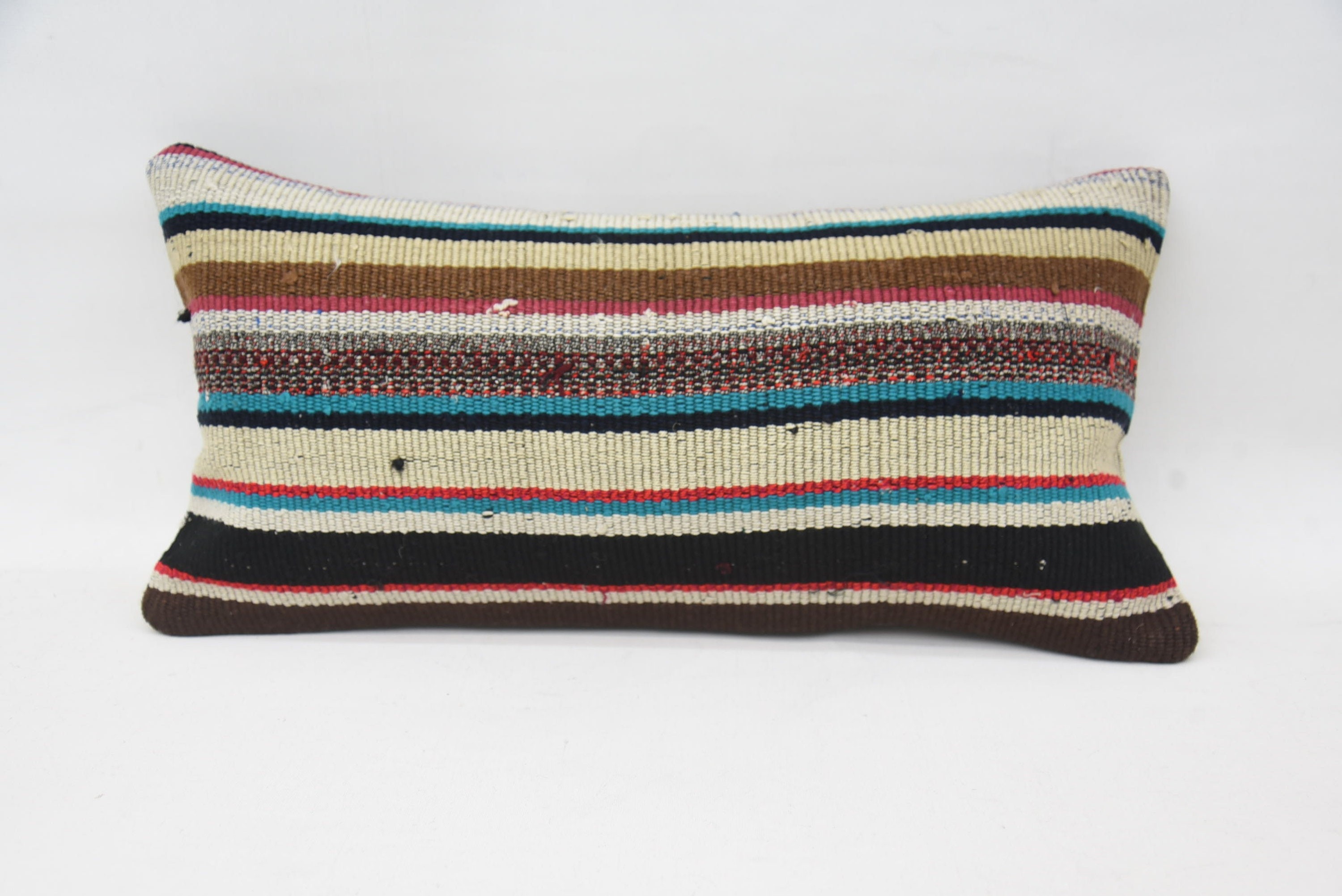 Antika Yastıklar, Kilim Yastık Sham, Kilim Yastık, Ev Minderi, 12"x24" Mavi Yastık Kılıfı, Vintage Kırlent Sham