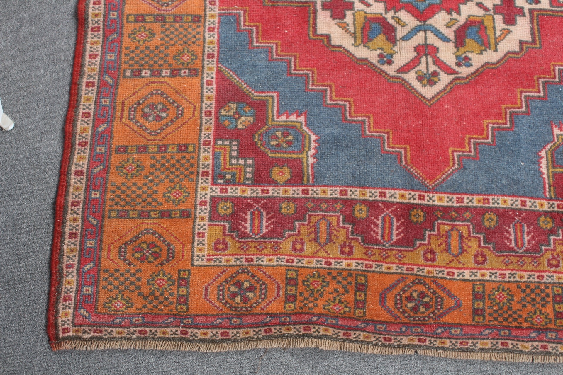 Oryantal Halı, Yemek Odası Halıları, Türk Halısı, Yatak Odası Halısı, 4.3x8 ft Alan Halıları, Vintage Halı, Turuncu Oushak Halısı, Yer Halısı