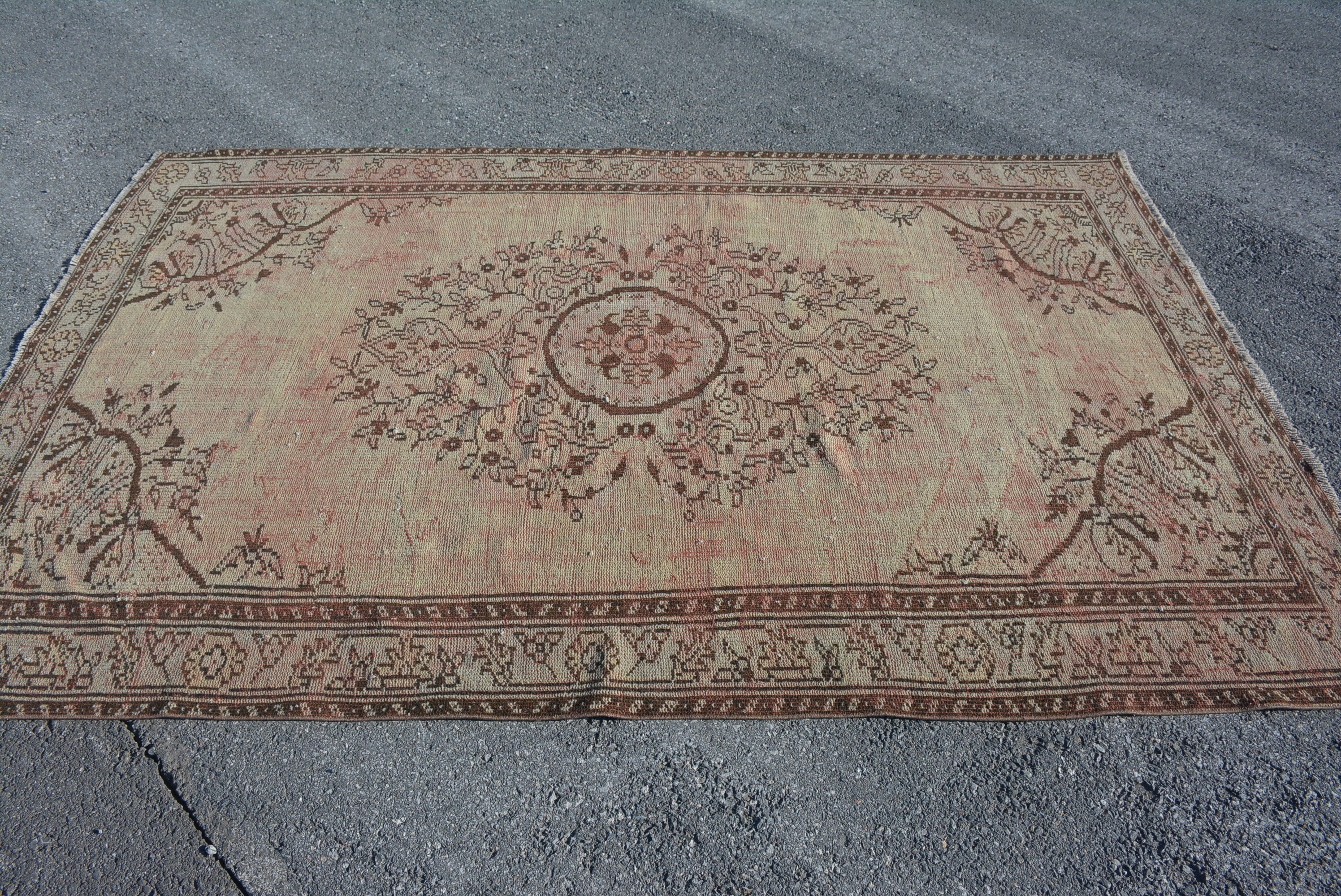 Pale Rug, Floor Rug, Dining Room Rug, Vintage Rug, Living Room Rug, 5.7x8.7 ft Large Rugs, Old Rug, Rugs for Bedroom, Turkish Rug, Cool Rug