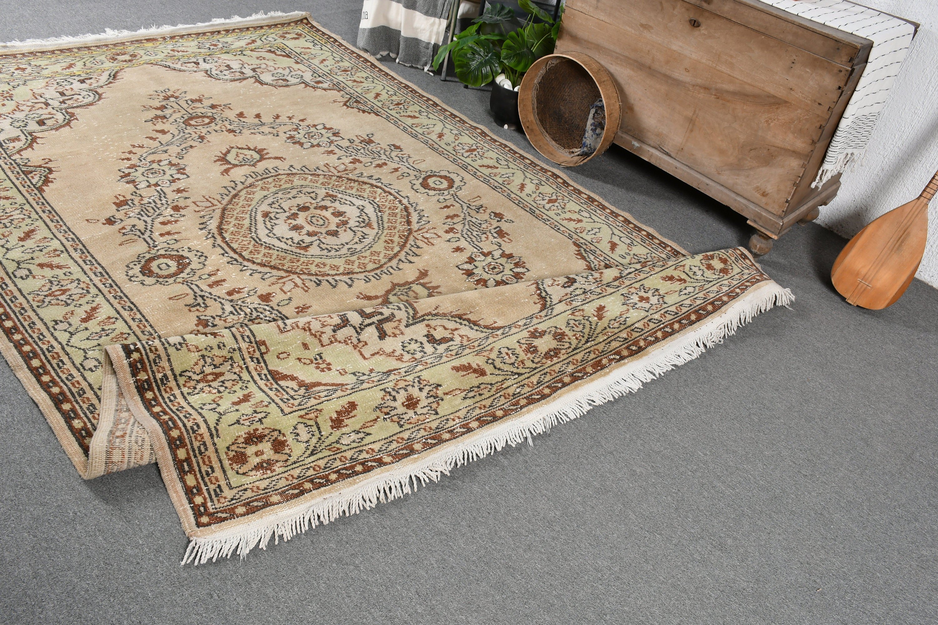 6.1x9.8 ft Large Rugs, Vintage Rugs, Abstract Rug, Kitchen Rug, Living Room Rugs, Beige Cool Rugs, Bedroom Rugs, Oriental Rug, Turkish Rugs