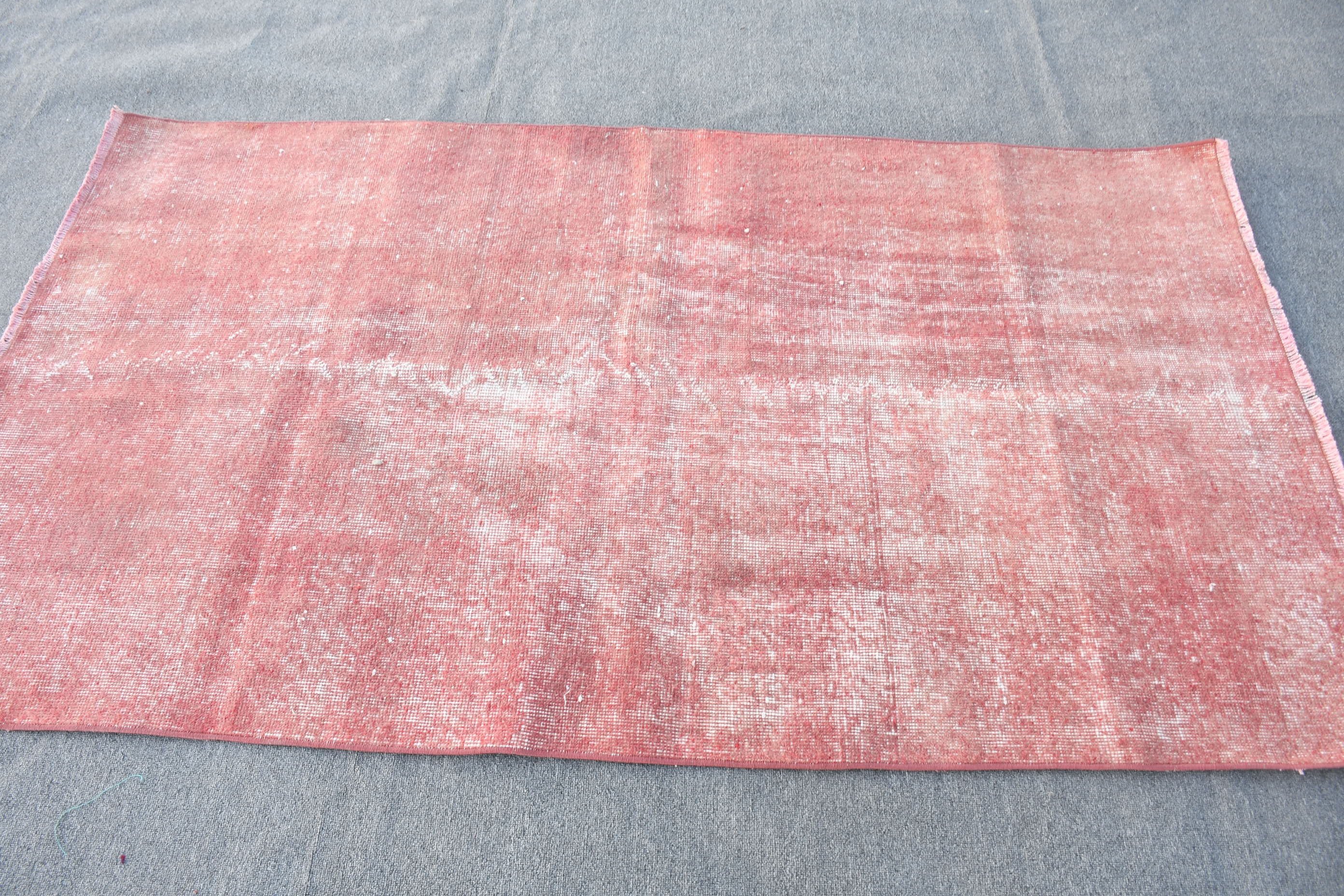 Red Cool Rug, Kitchen Rug, Rugs for Nursery, Bedroom Rugs, 3.6x6.4 ft Accent Rugs, Nursery Rugs, Vintage Rug, Turkish Rug