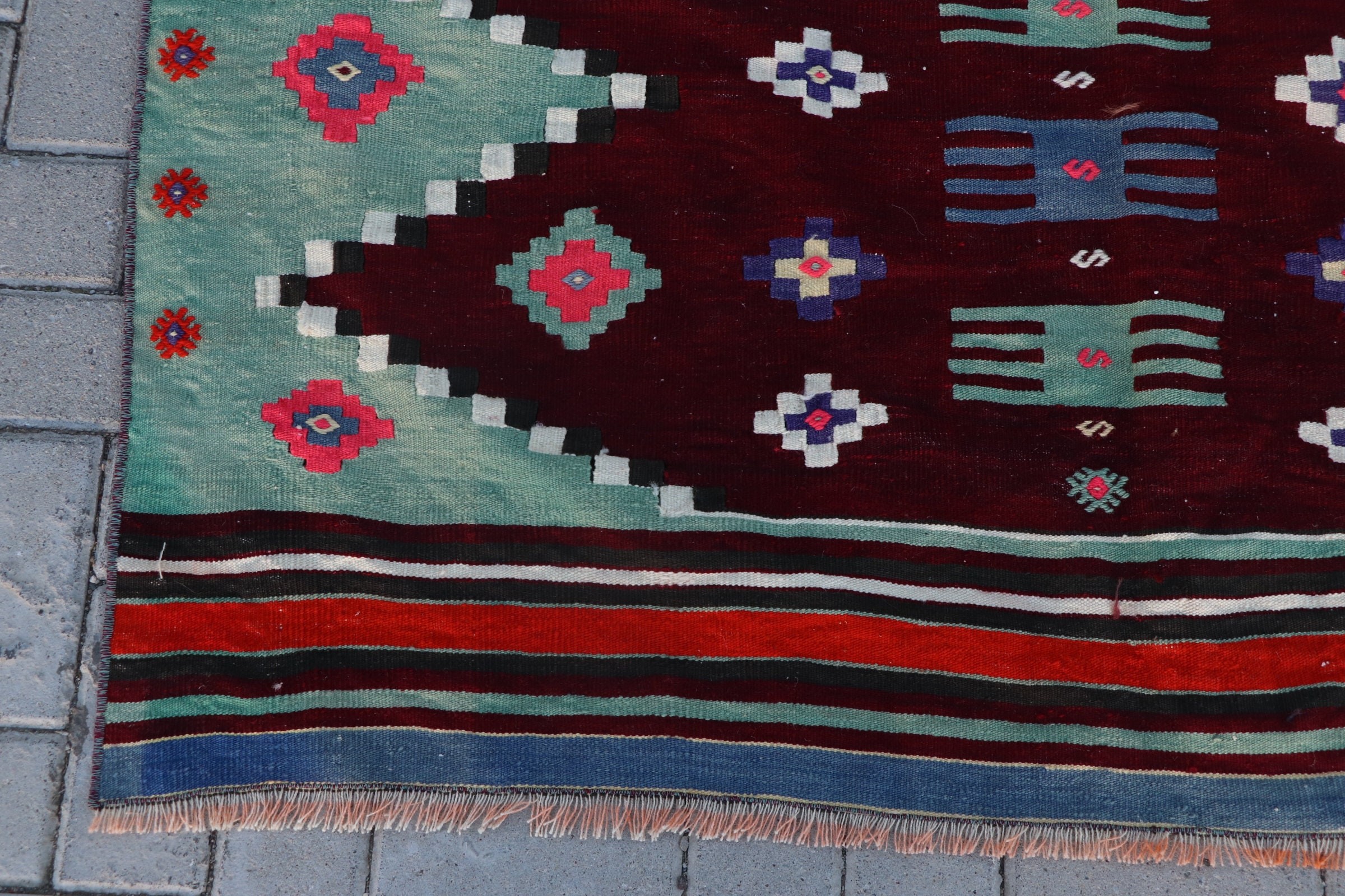 Mor Yatak odası Kilim, Türk Kilim, 132x218 cm Oturma odası Kilim, Uşak Kilim, Oturma odası Kilim, Antre Kilim, Yatak odası Kilim