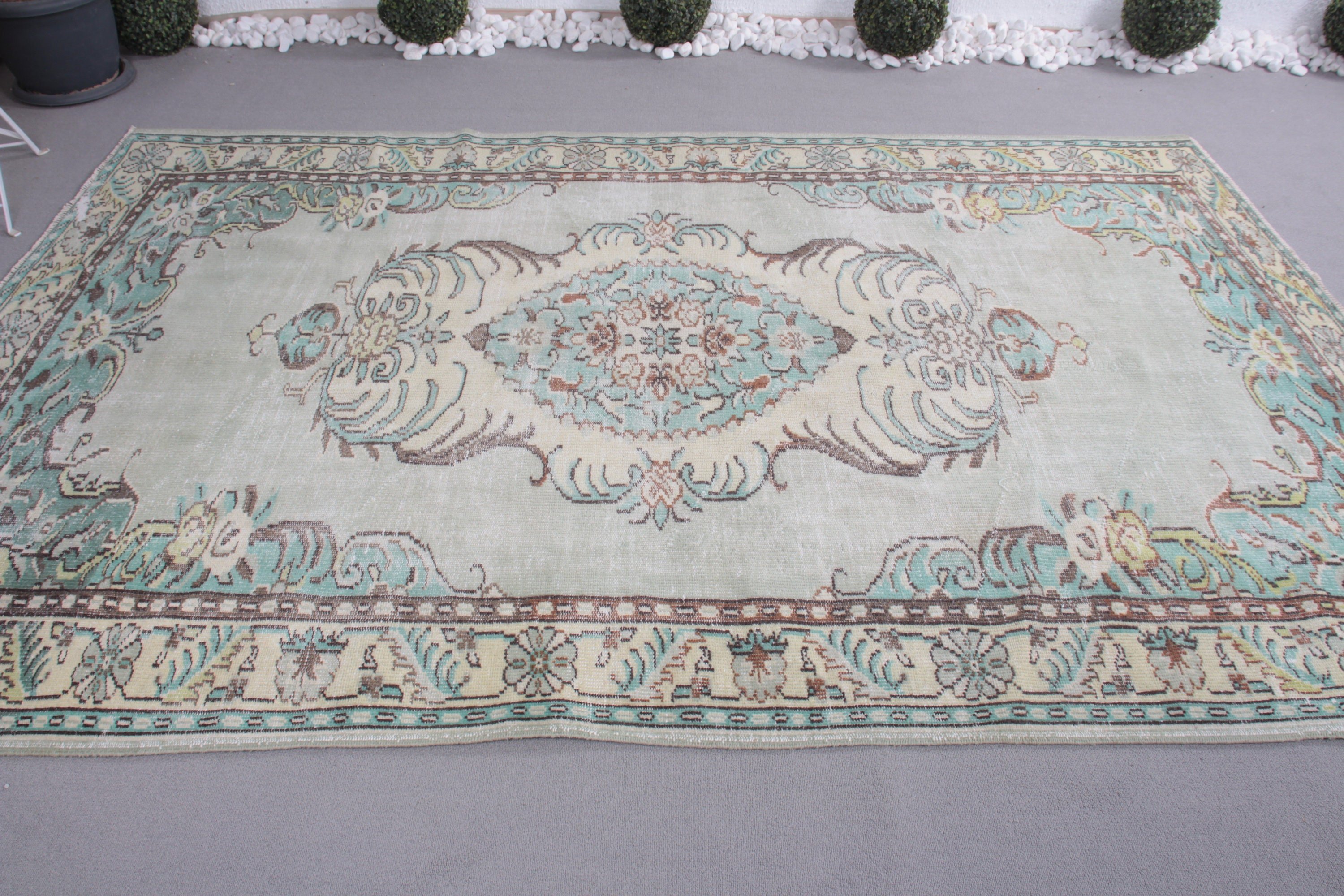 Modern Halı, Yer Halısı, Büyük Vintage Halı, Türk Halıları, Etnik Halılar, 6.1x9.4 ft Büyük Halılar, Bej Bildirimi Halı, Vintage Halılar, Yatak Odası Halıları