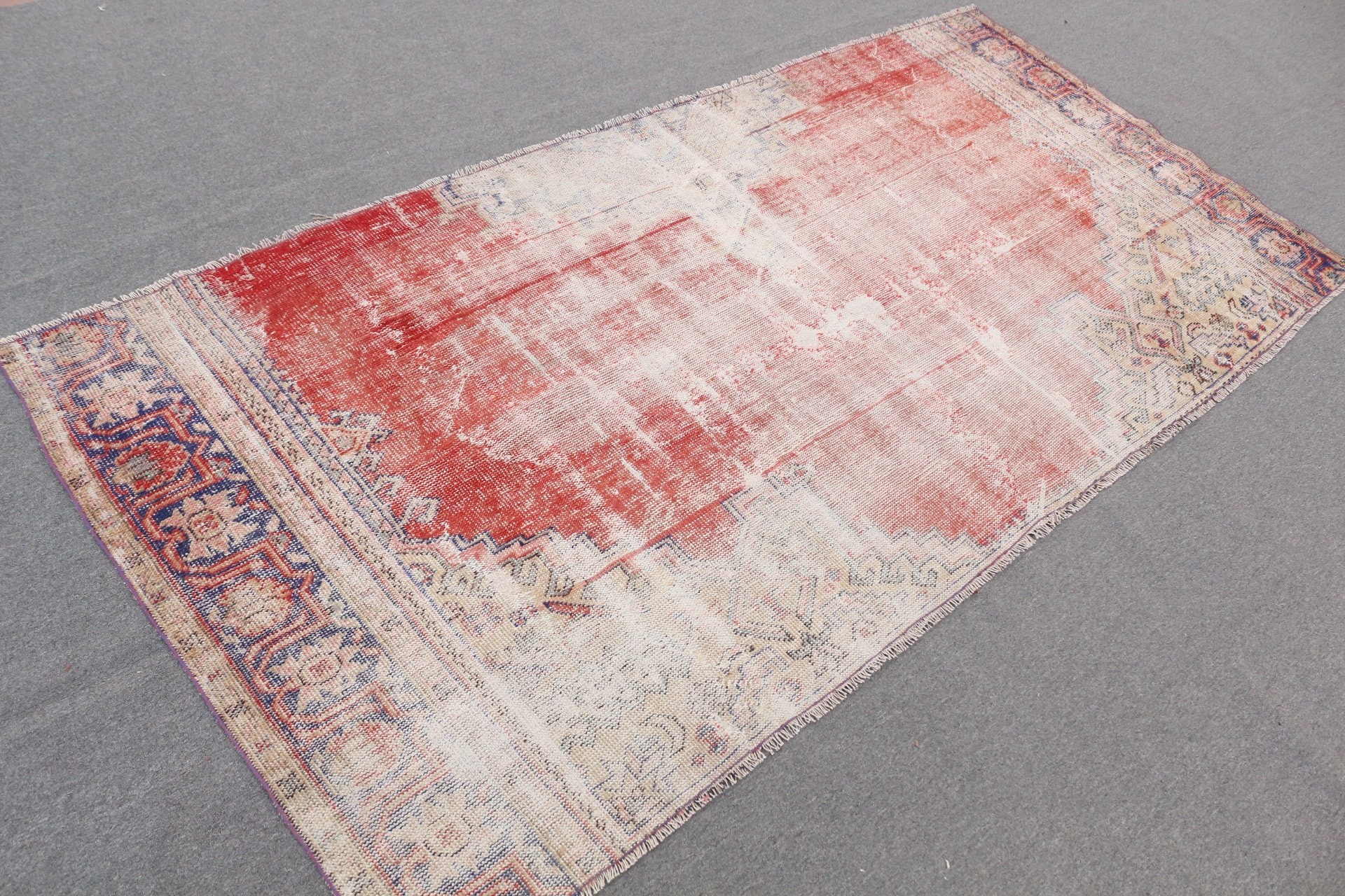 9.9x4.8 ft Large Rug, Moroccan Rug, Turkish Rug, Bedroom Rug, Rugs for Salon, Salon Rug, Red Kitchen Rugs, Anatolian Rugs, Vintage Rugs