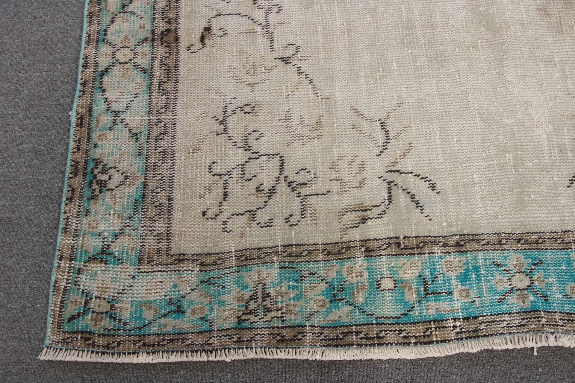 Oushak Halı, 5.4x9.1 ft Büyük Halı, Yemek Odası Halısı, Türk Halısı, Bej Oryantal Halı, Yatak Odası Halısı, Özel Halılar, Vintage Halılar