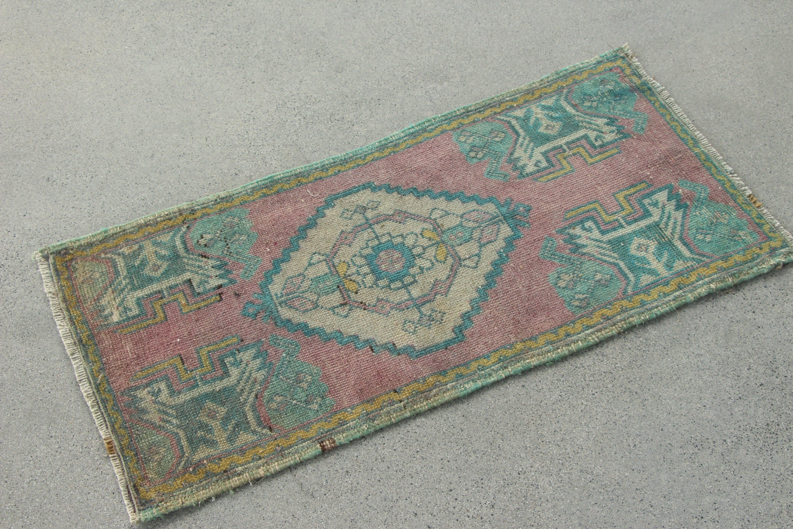 Blue Oriental Rugs, 1.5x3.2 ft Small Rugs, Vintage Rug, Bedroom Rugs, Turkish Rug, Home Decor Rugs, Aesthetic Rug, Bathroom Rugs, Wool Rugs