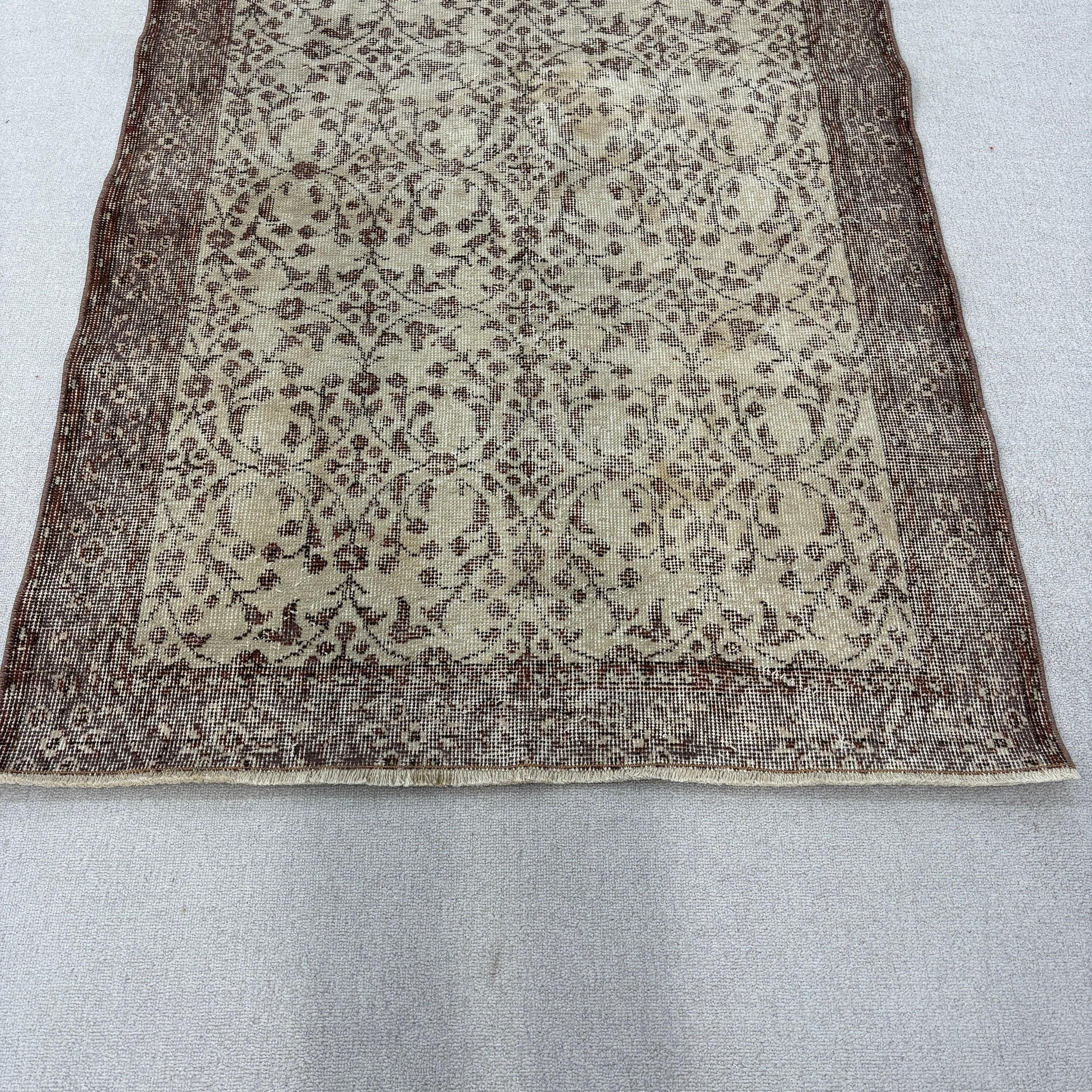 Bej Oryantal Halı, Çocuk Halısı, Vintage Halılar, Oryantal Halılar, Lüks Halı, Türk Halısı, 3,5x6,3 ft Vurgulu Halılar, Dekoratif Halı, Mutfak Halıları