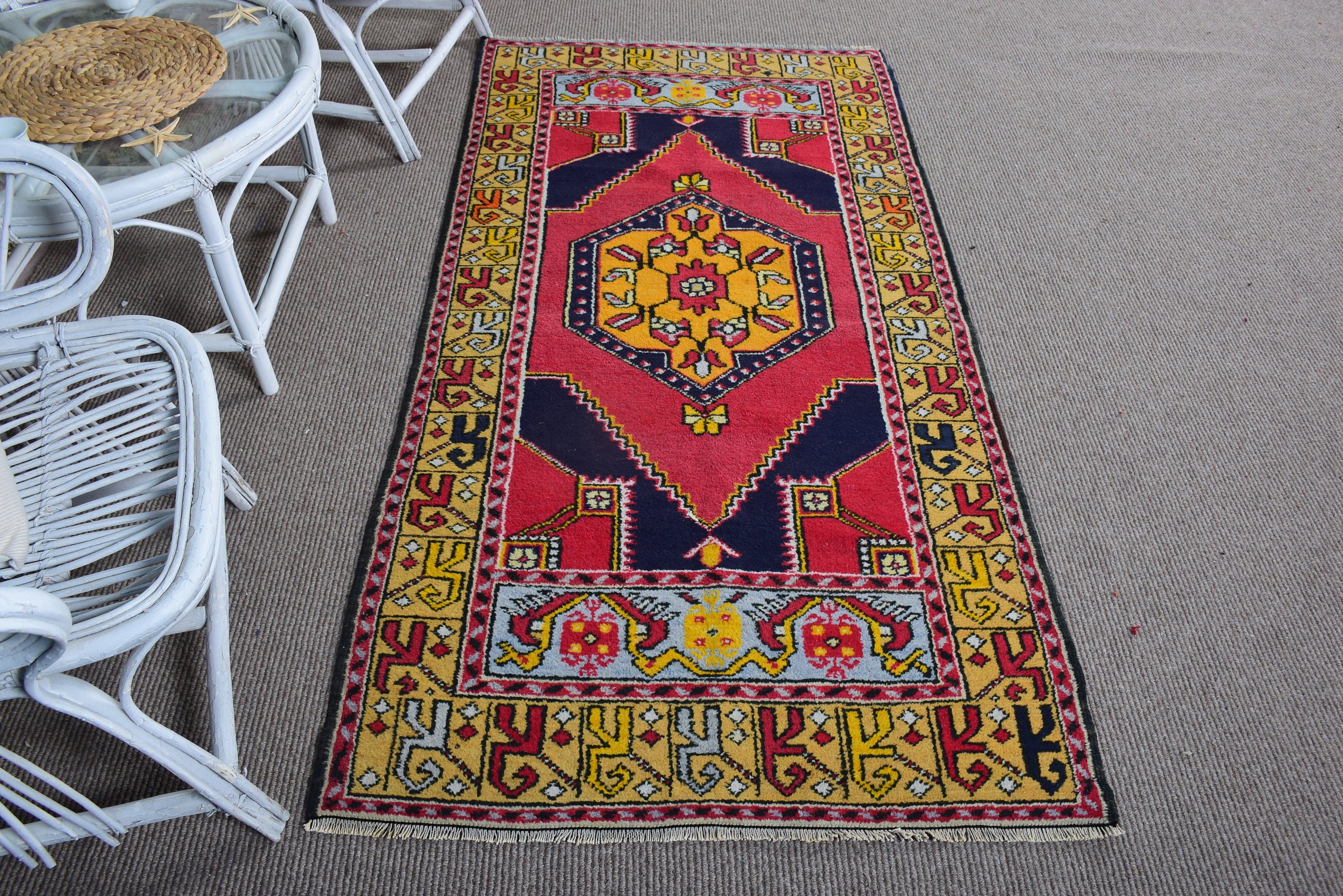 Vintage Rugs, Red Oriental Rugs, Oriental Rug, Turkish Rug, Modern Rug, 3.3x6.5 ft Accent Rugs, Boho Accent Rug, Rugs for Vintage Accent