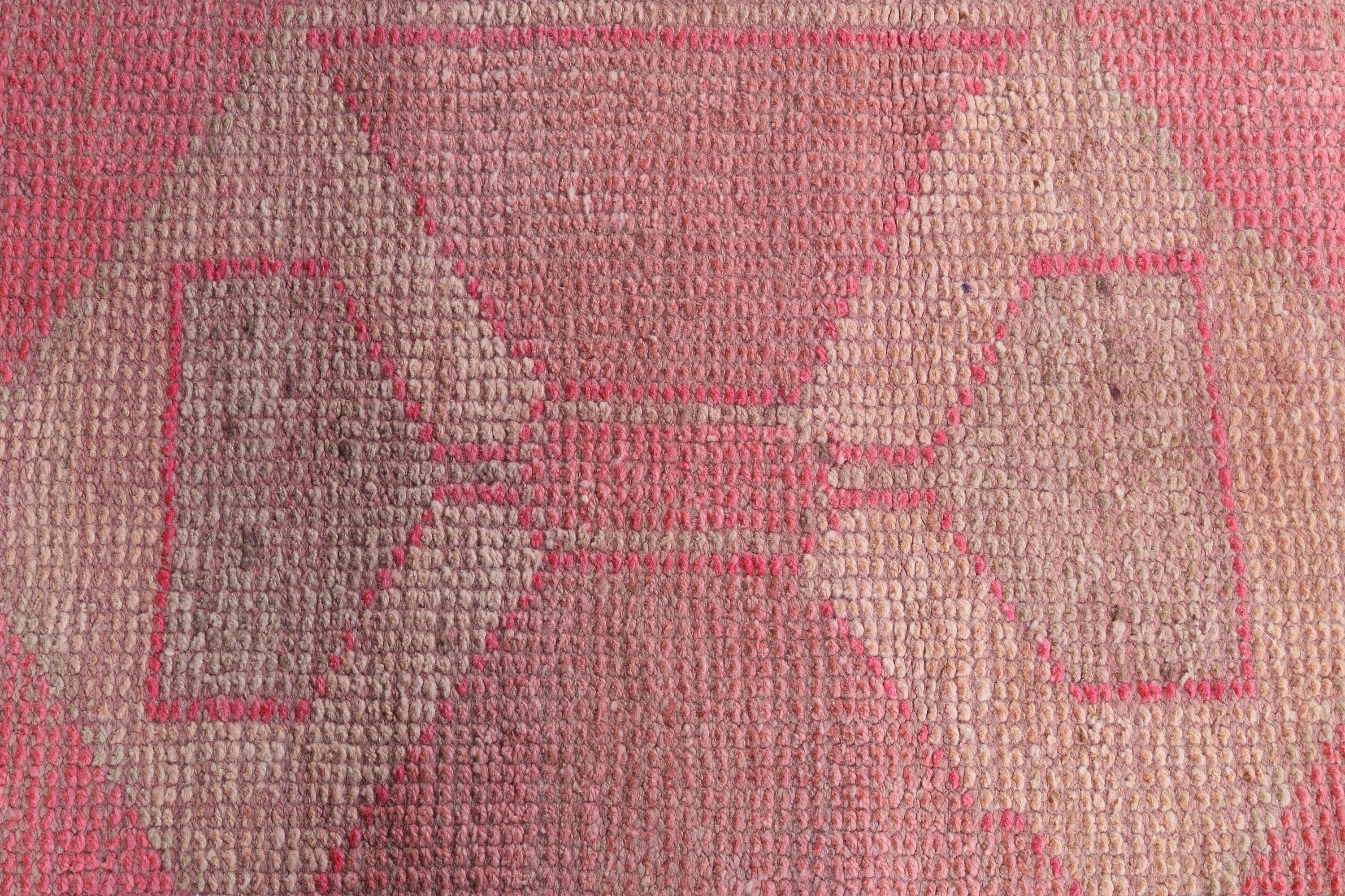 Turkish Rugs, Modern Rugs, Hallway Rugs, Floor Rug, Pink Modern Rug, Anatolian Rug, 2.1x10.3 ft Runner Rug, Vintage Rug, Corridor Rugs